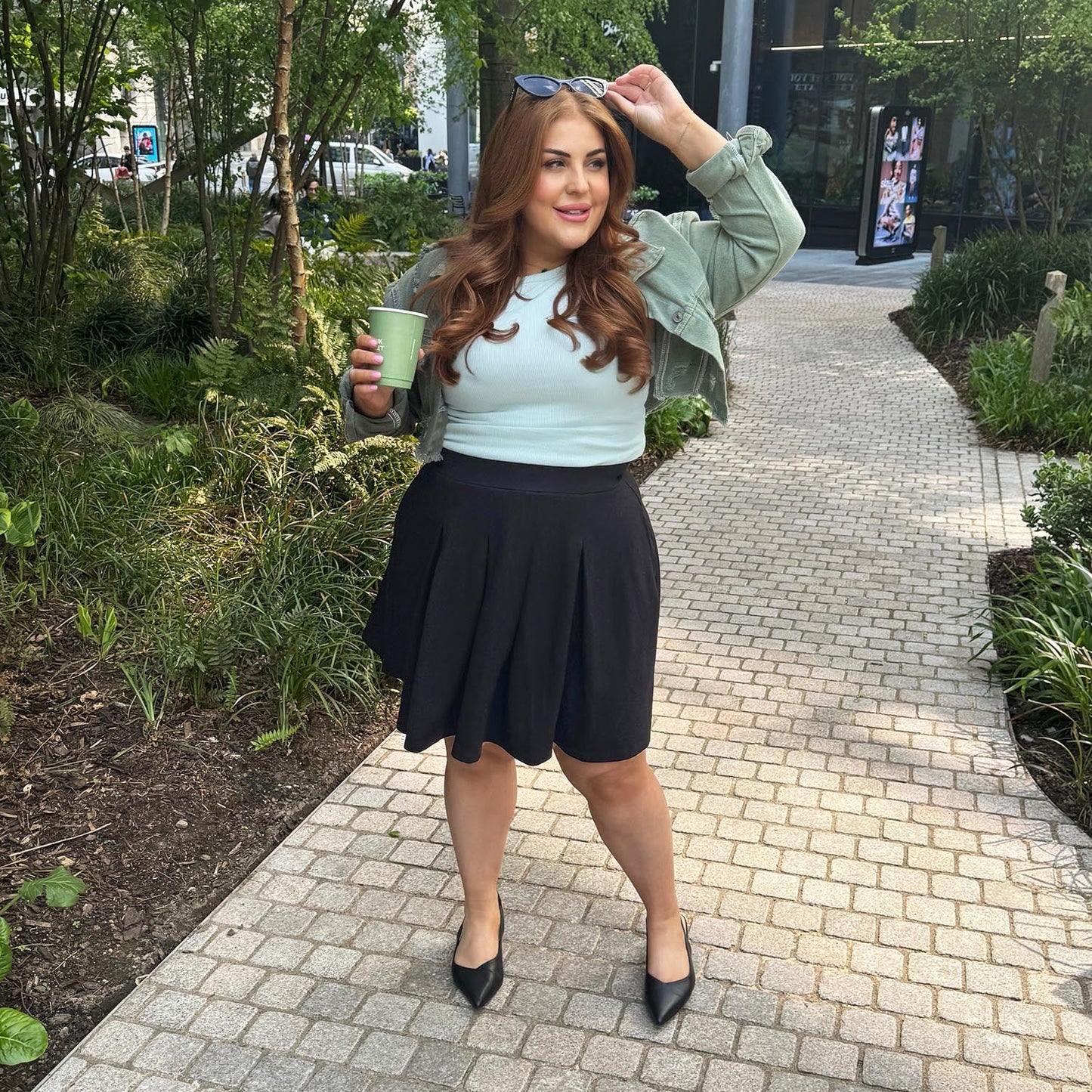 Petal Pleated Skirt - Black