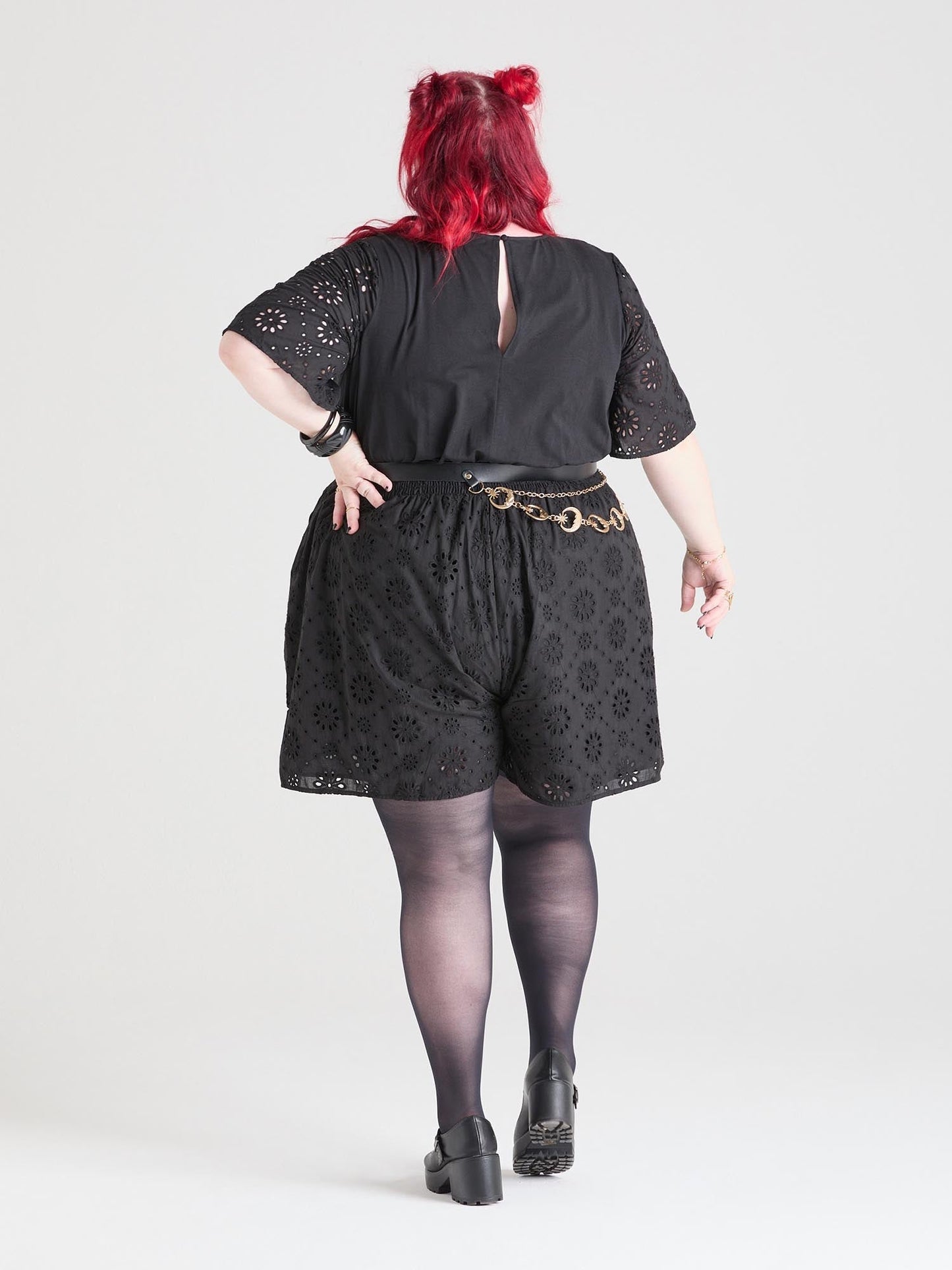 Broderie Anglaise Playsuit - Black