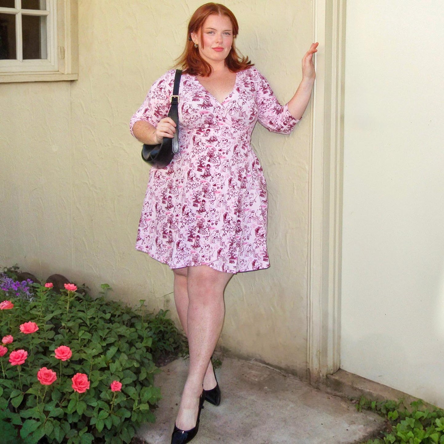 Mini Wrap Dress - Passion au Jardin - L'Amour Rose