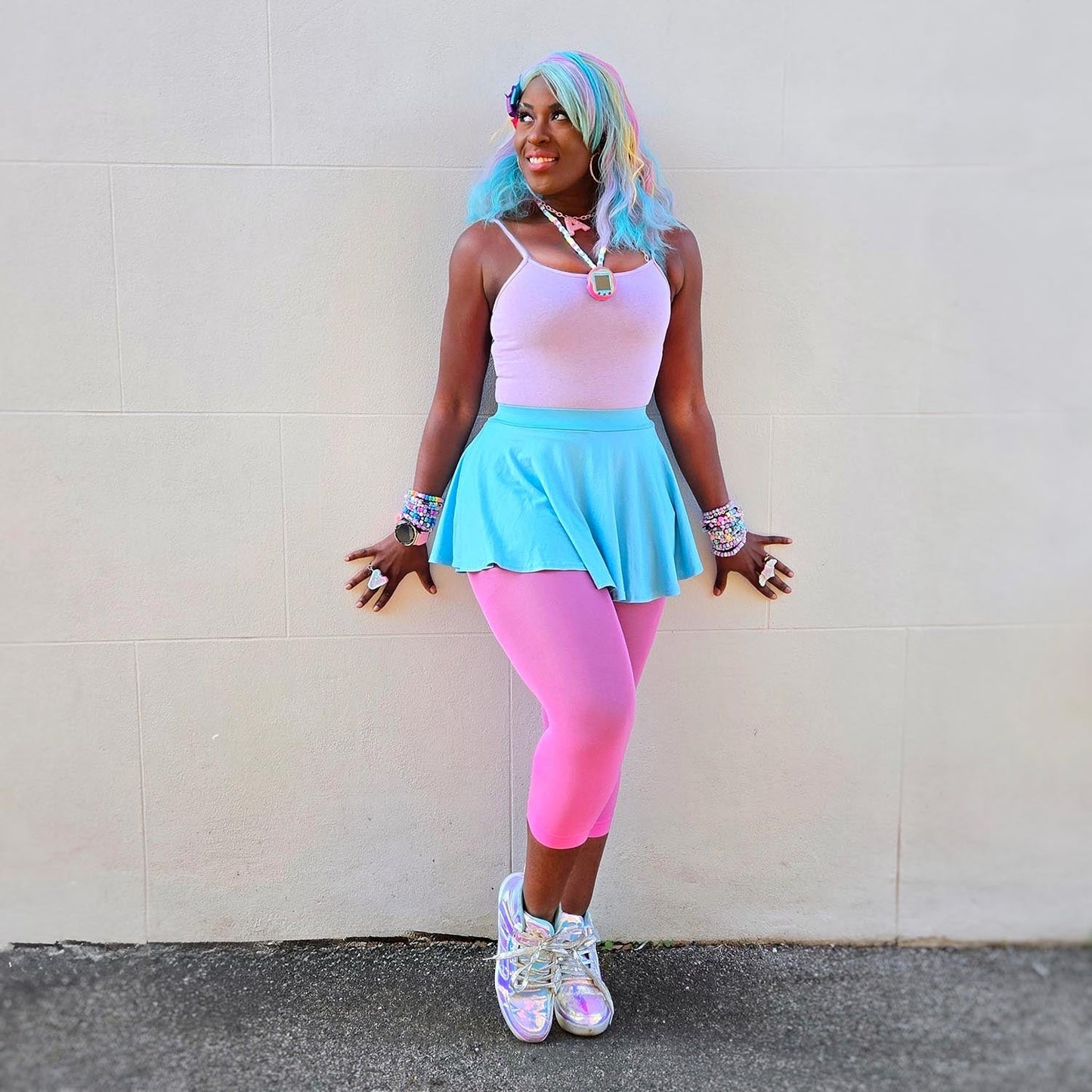 Stay Cool Capri Tights - Pink Lady