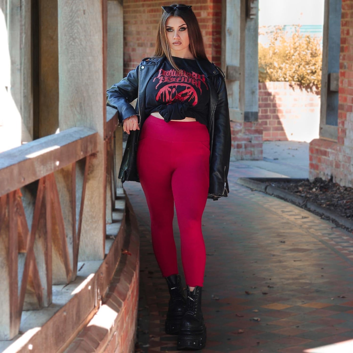 Squat Proof Leggings V2 -  Blood Red