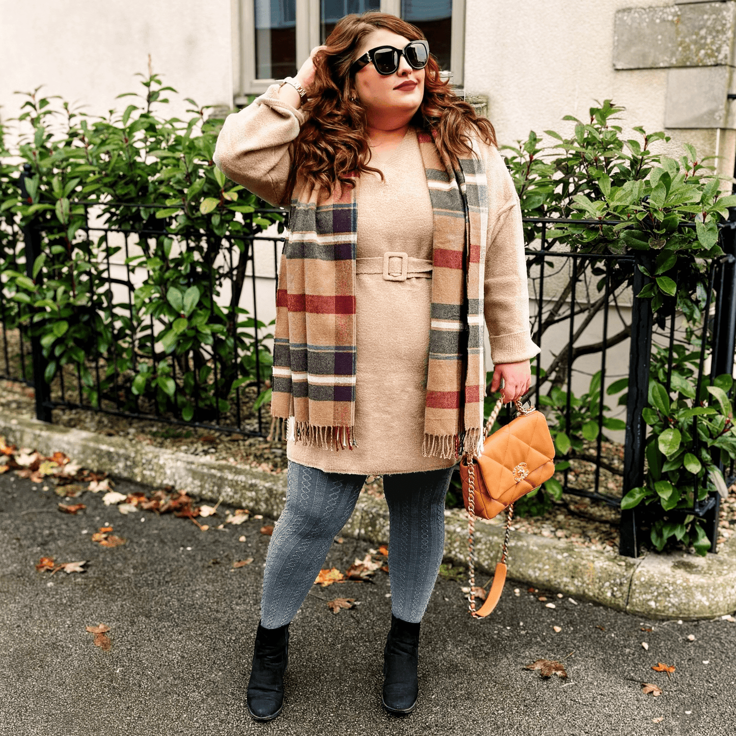 Grannies Cable Knit Wool Tights V2 - Slate