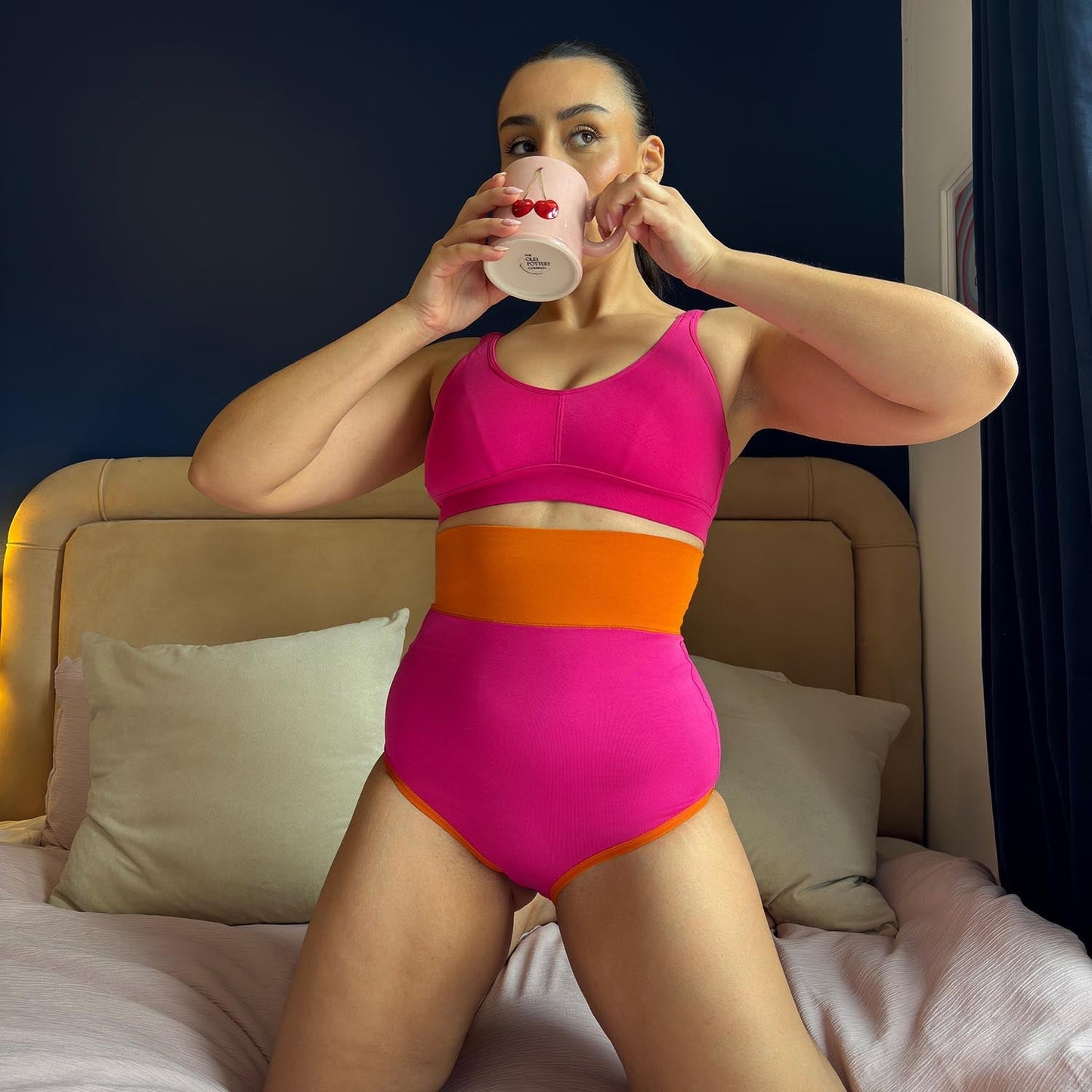 Organic Cotton Super High Waist Duo Knickers - Barbara & Papaya