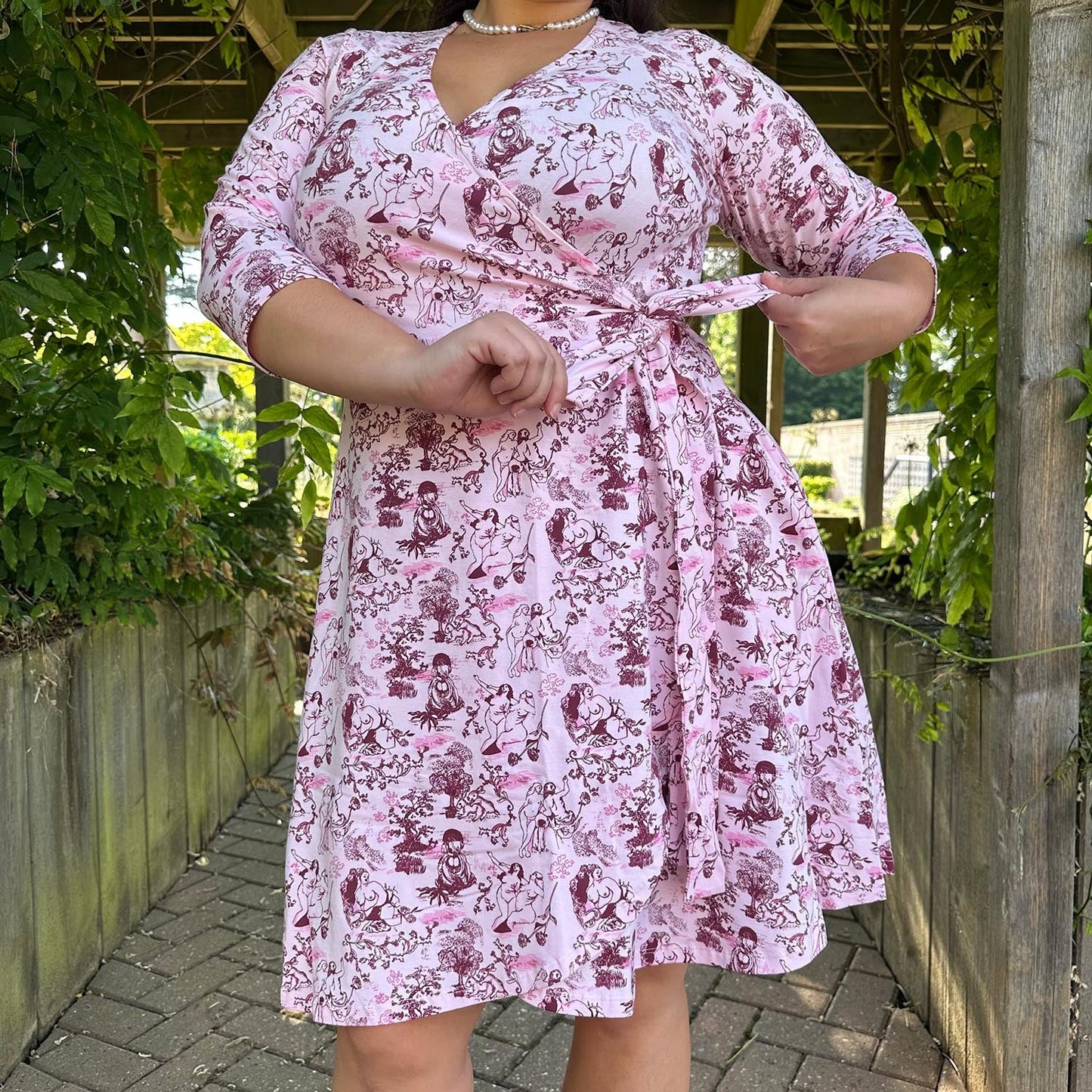 Mini Wrap Dress - Passion au Jardin - L'Amour Rose