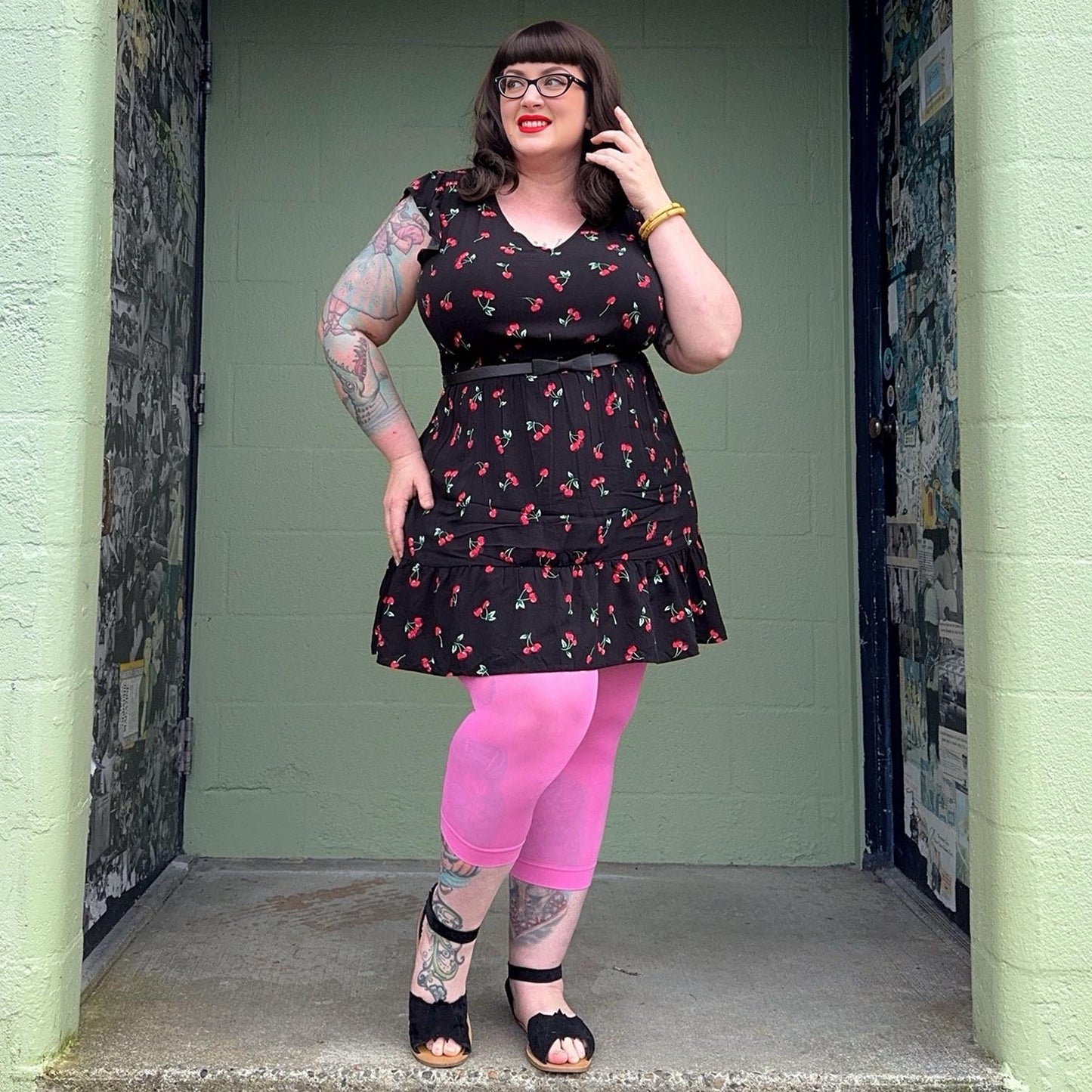 Stay Cool Capri Tights - Pink Lady