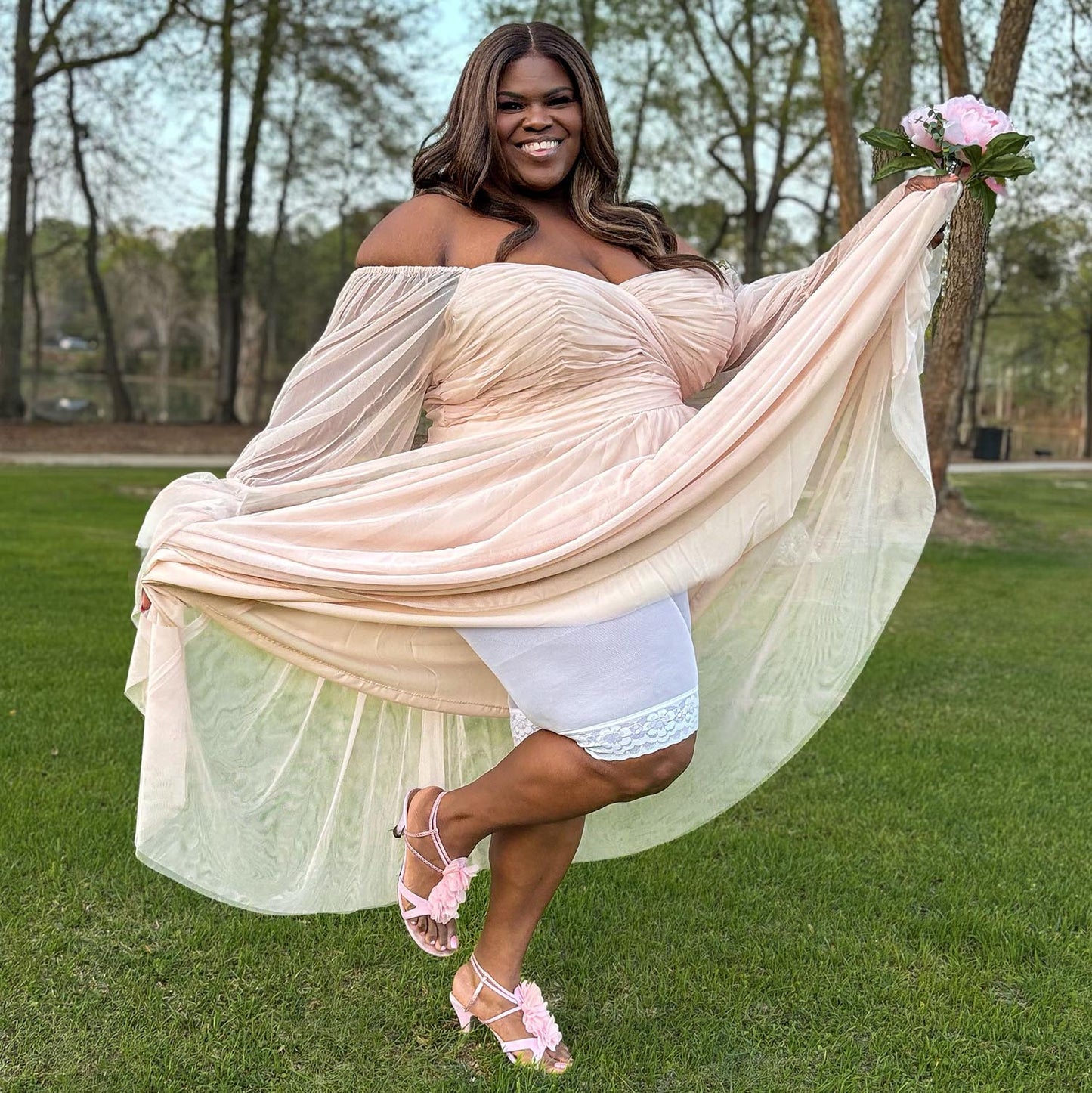 Lace Stay Cool Chub Rub Shorts - White