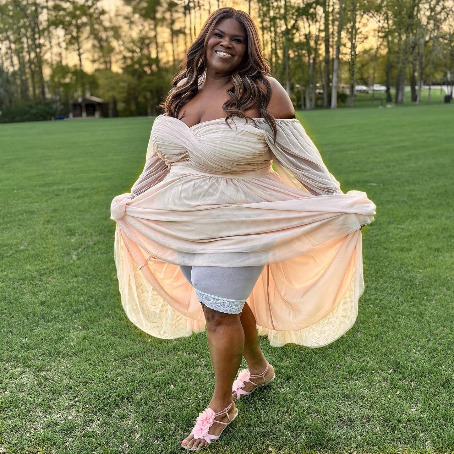 Lace Stay Cool Chub Rub Shorts - White