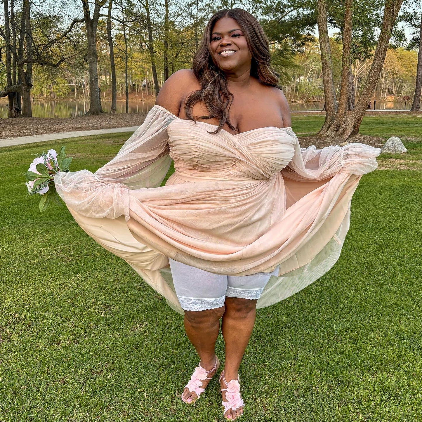 Lace Stay Cool Chub Rub Shorts - White