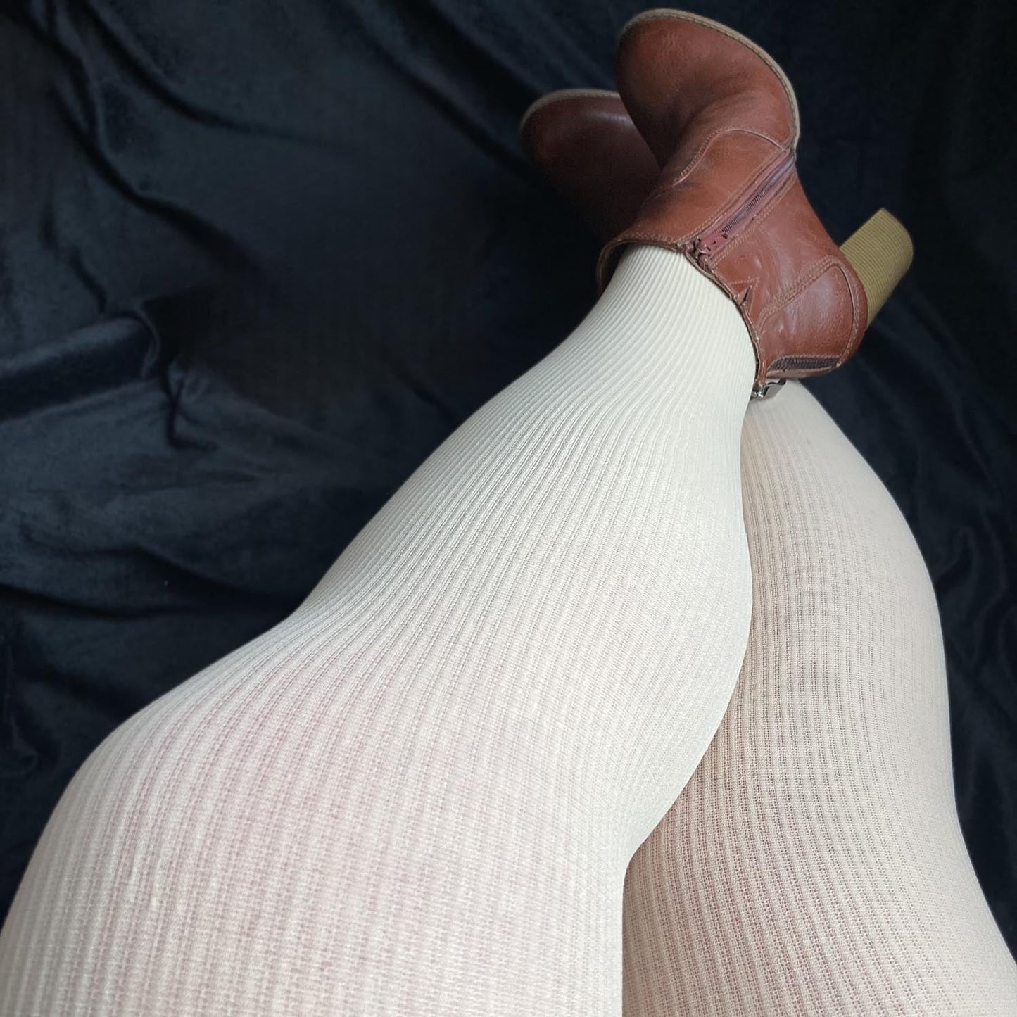 Ionic Ribbed Tights - Oatmeal