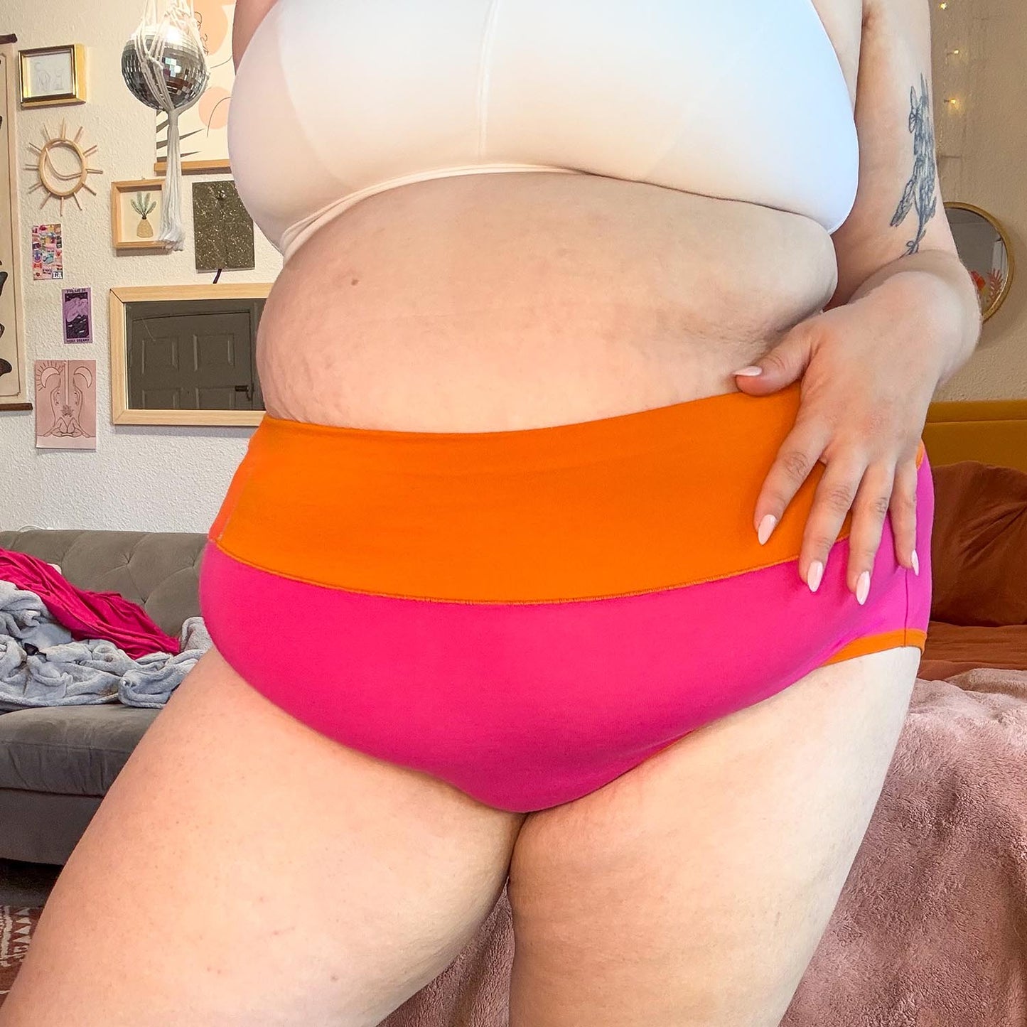 Organic Cotton Full Brief Duo Knickers - Barbara & Papaya