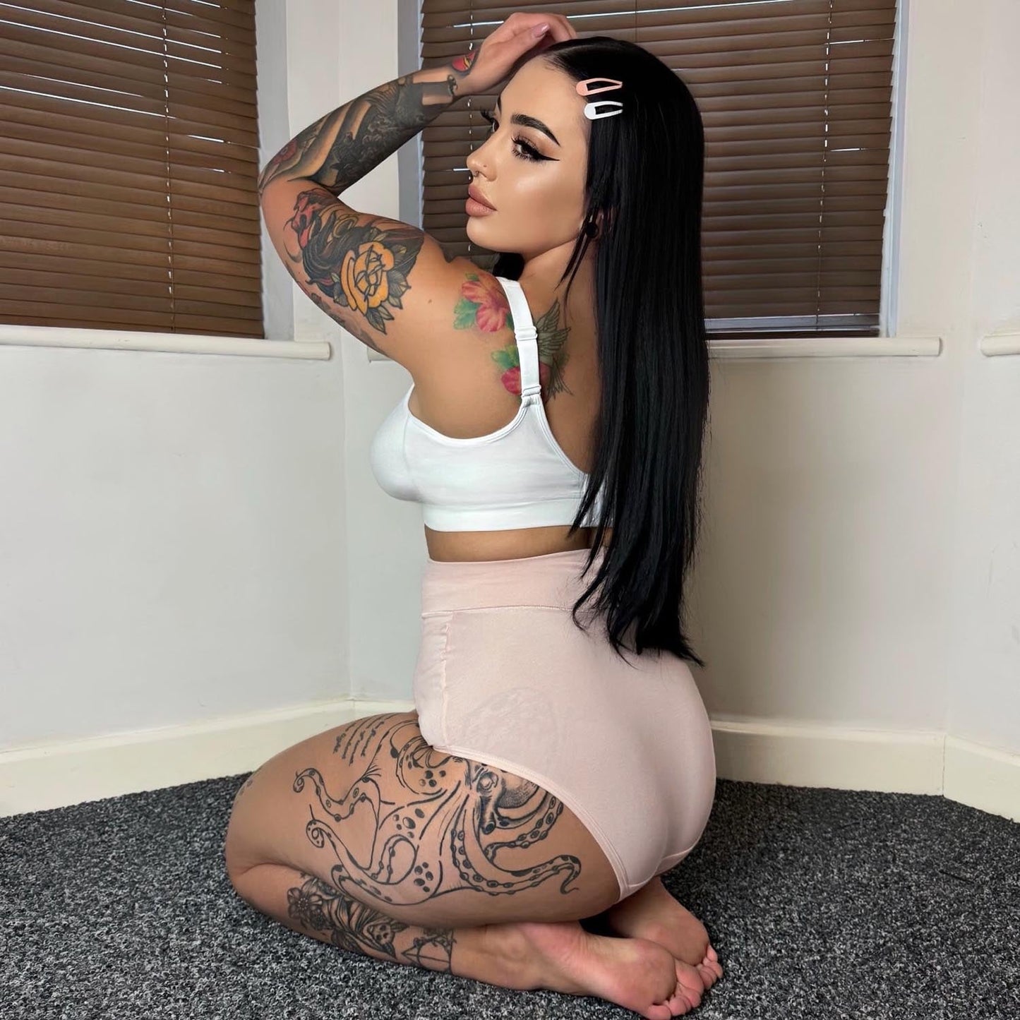 Organic Cotton Super High Waist Knickers - Milk Bottle