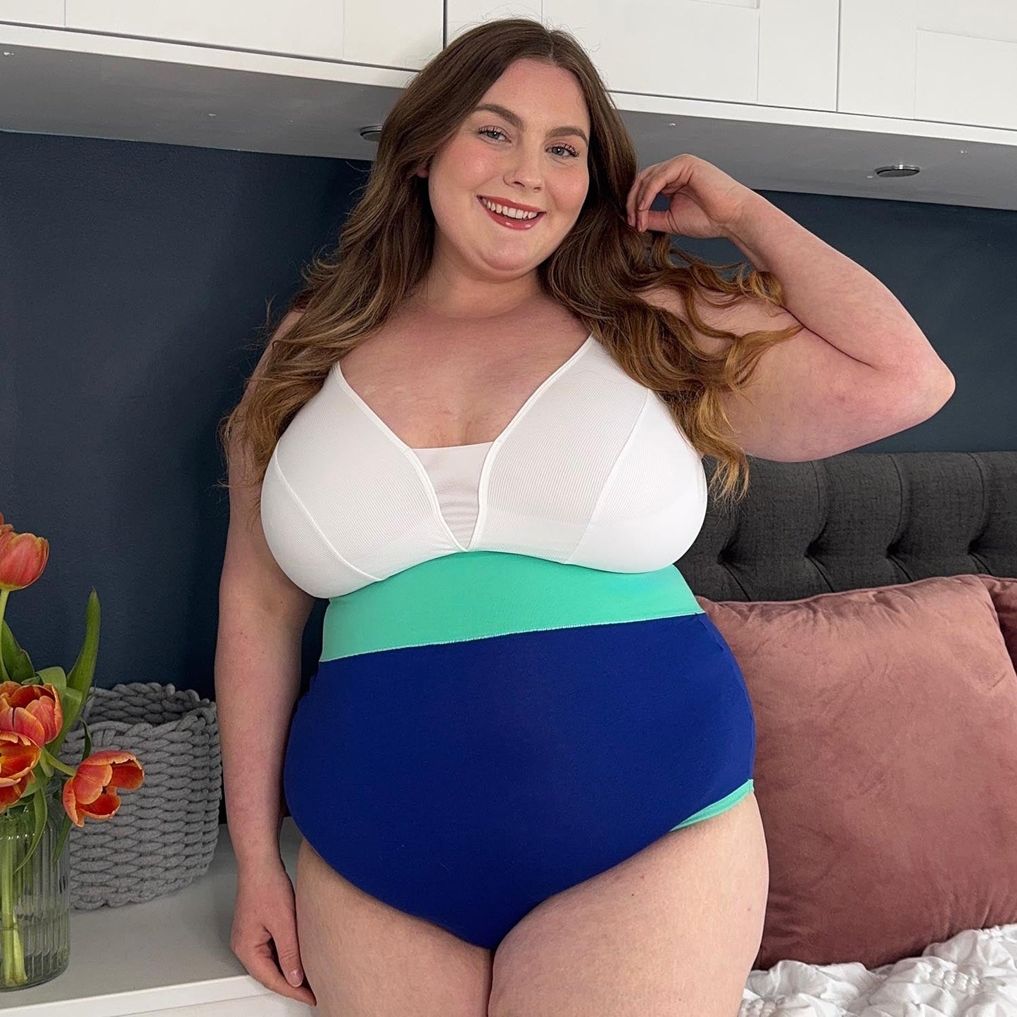 Organic Cotton Super High Waist Duo Knickers - Arabesque & Mint