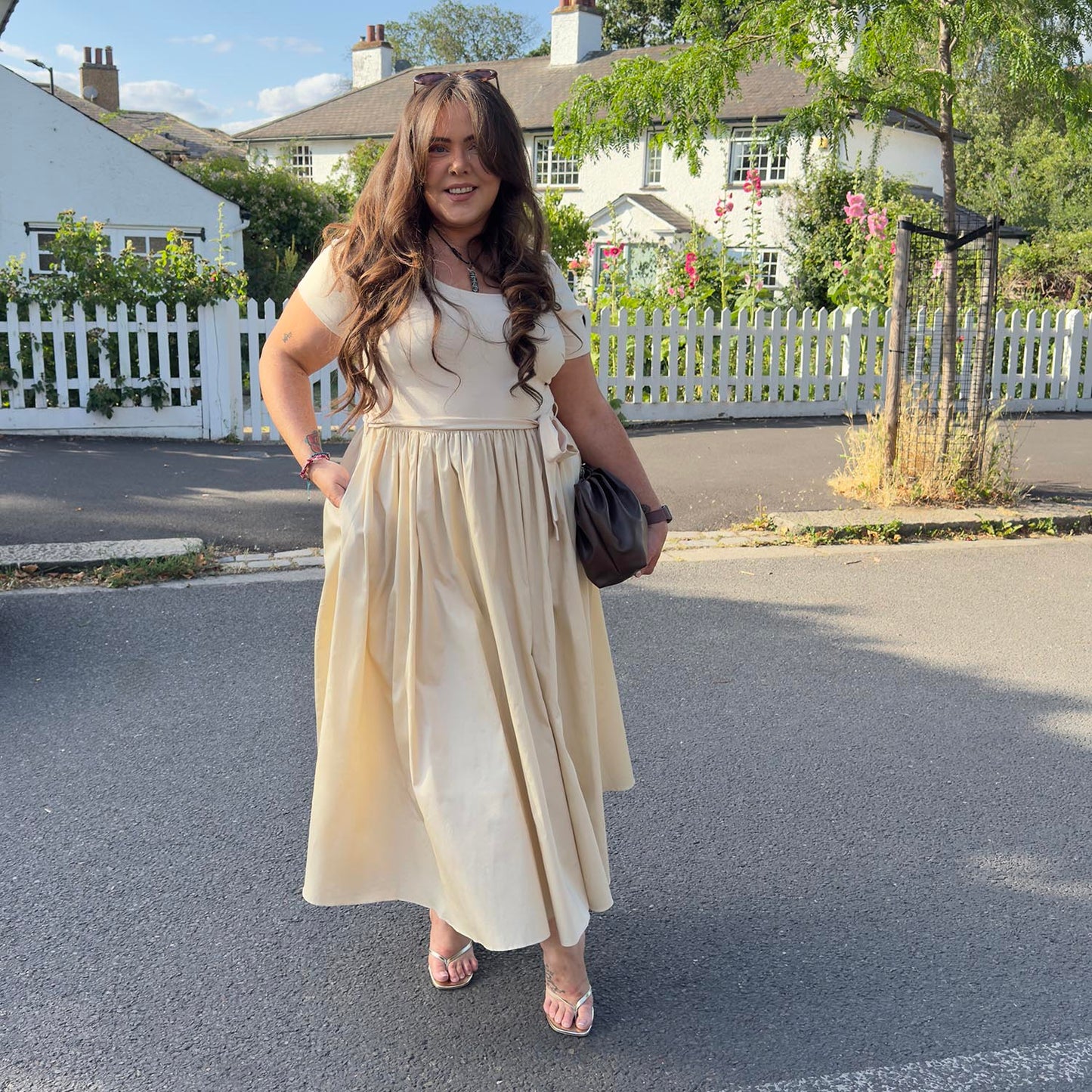 Midaxi Tee Poplin Dress - Oatmeal