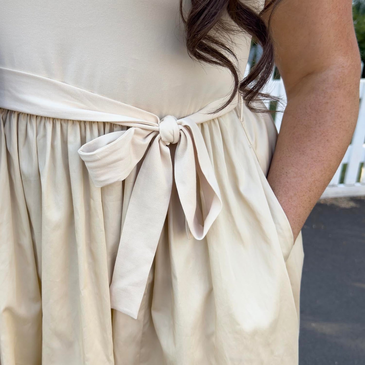 Midaxi Tee Poplin Dress - Oatmeal