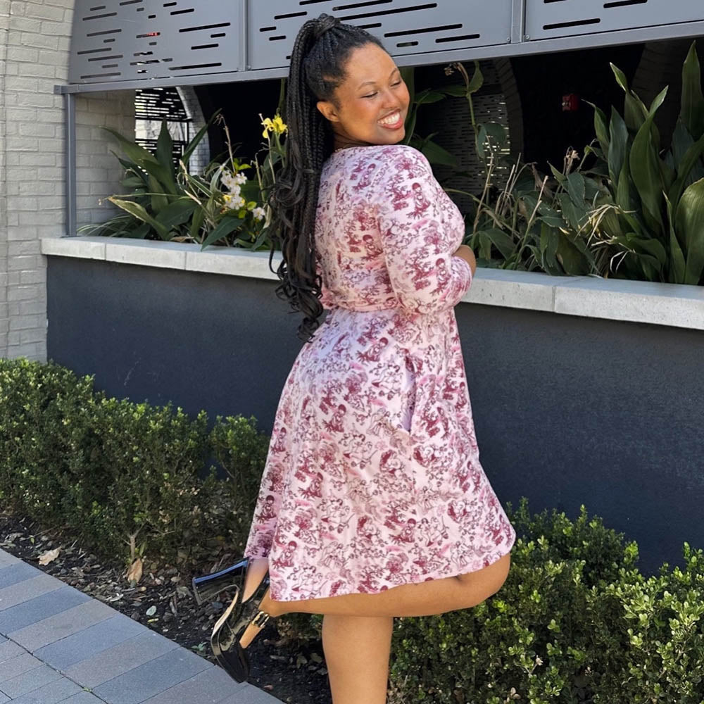 Mini Wrap Dress - Passion au Jardin - L'Amour Rose