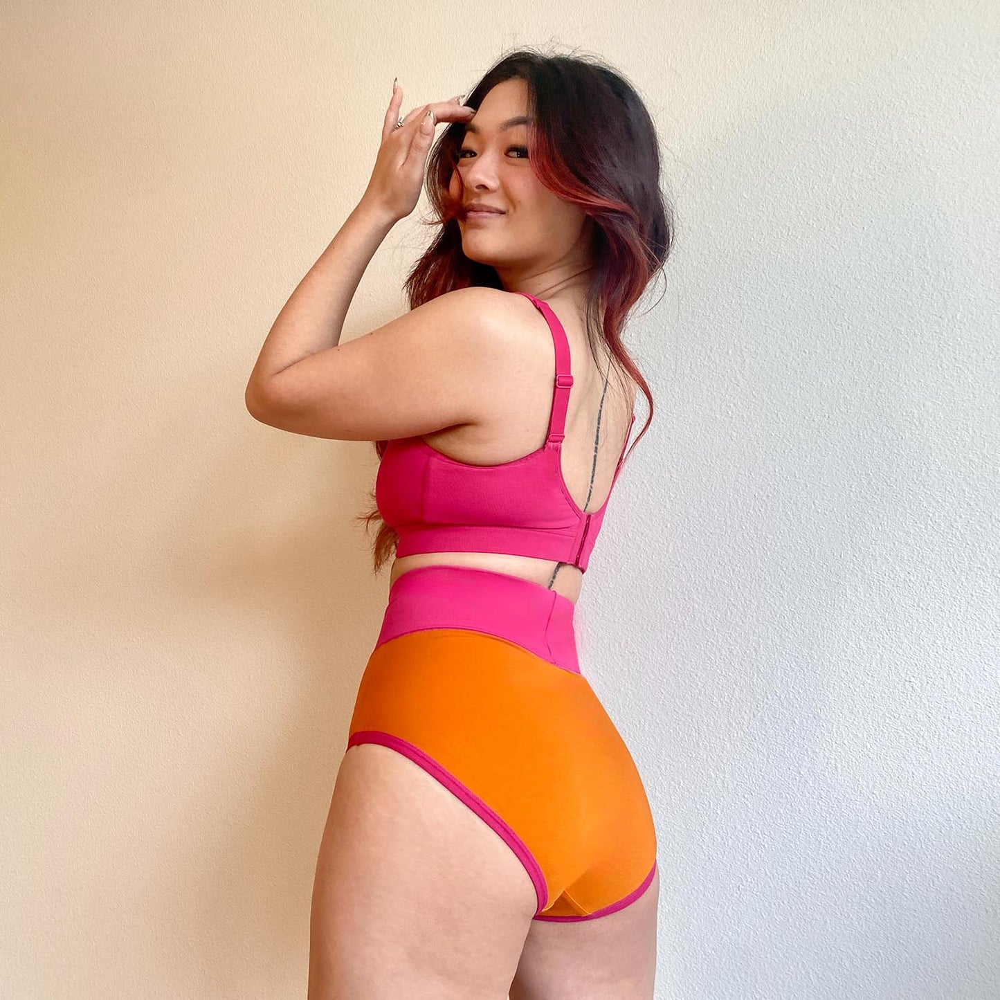 Organic Cotton Full Brief Duo Knickers - Papaya & Barbara