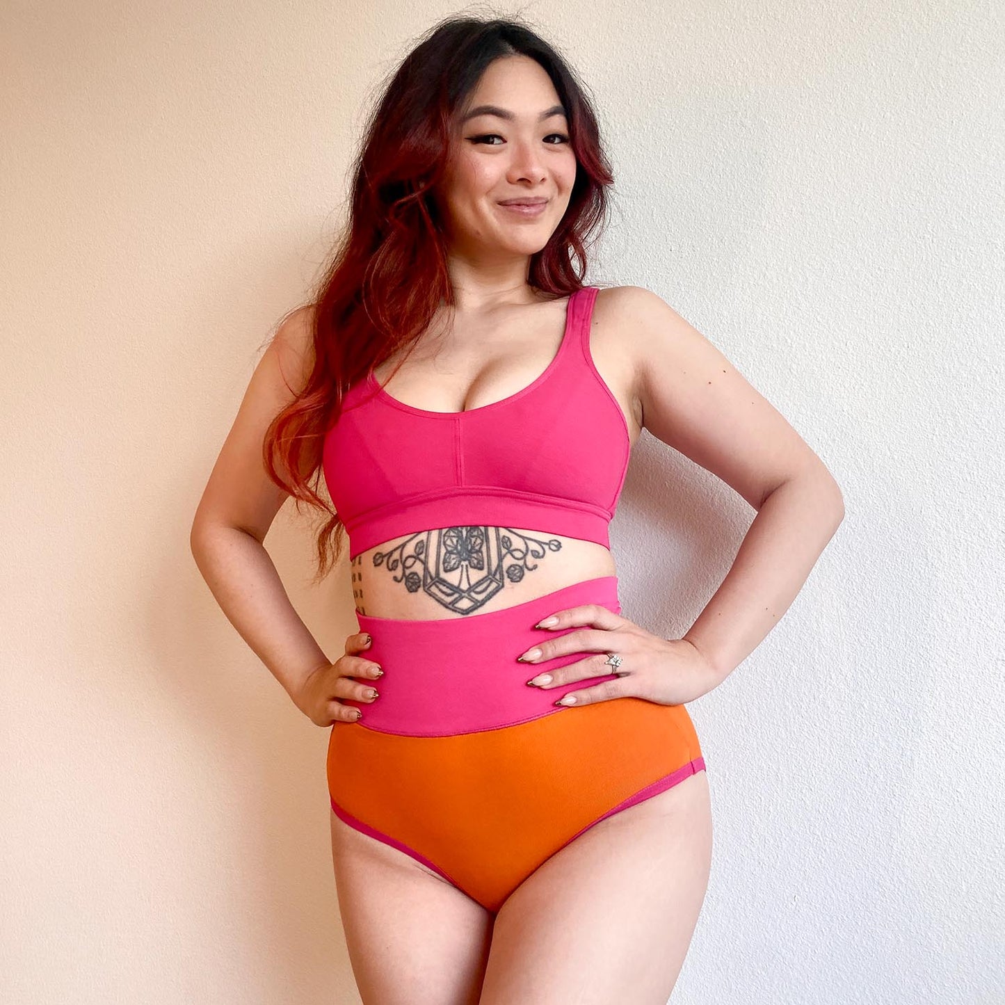 Organic Cotton Full Brief Duo Knickers - Papaya & Barbara