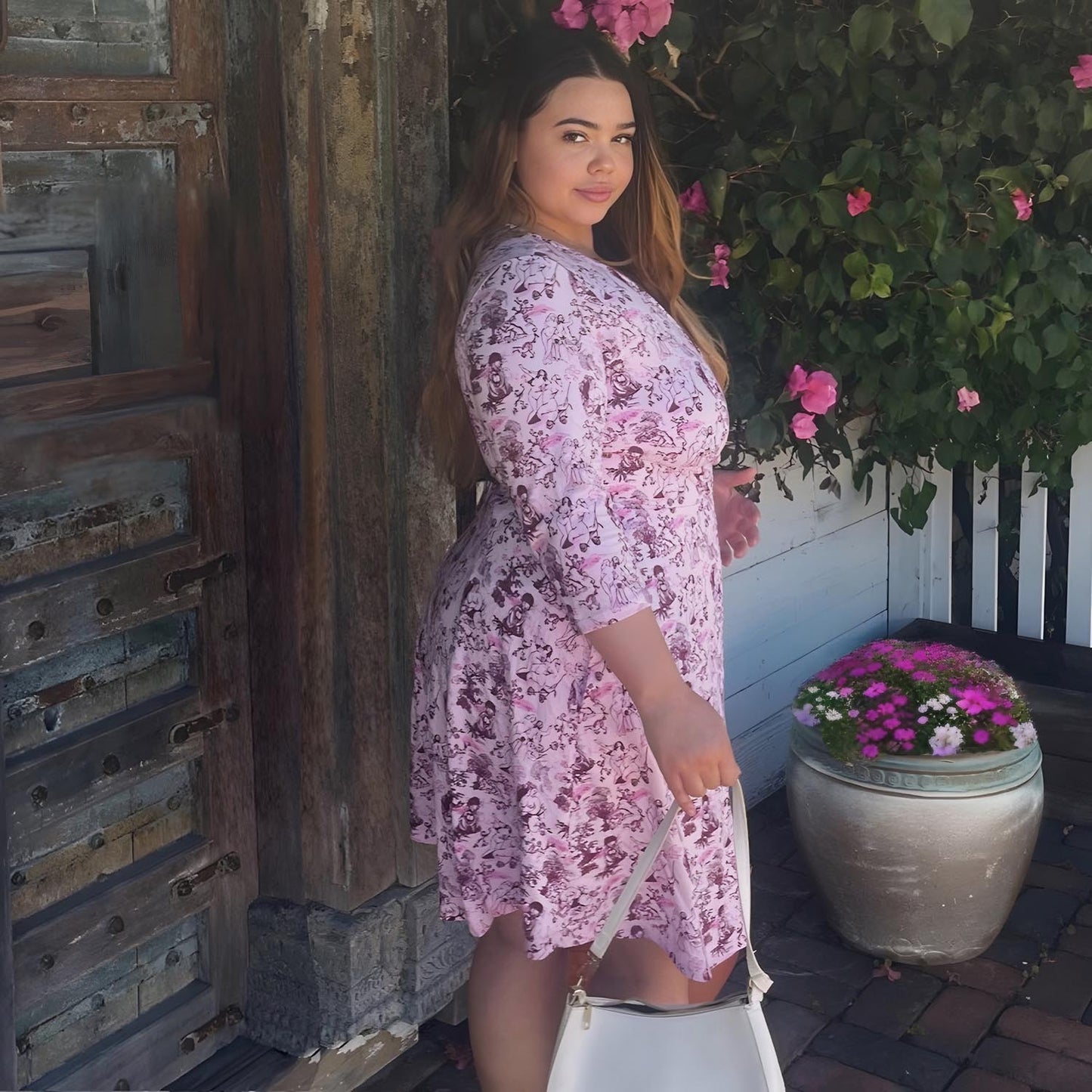 Mini Wrap Dress - Passion au Jardin - L'Amour Rose