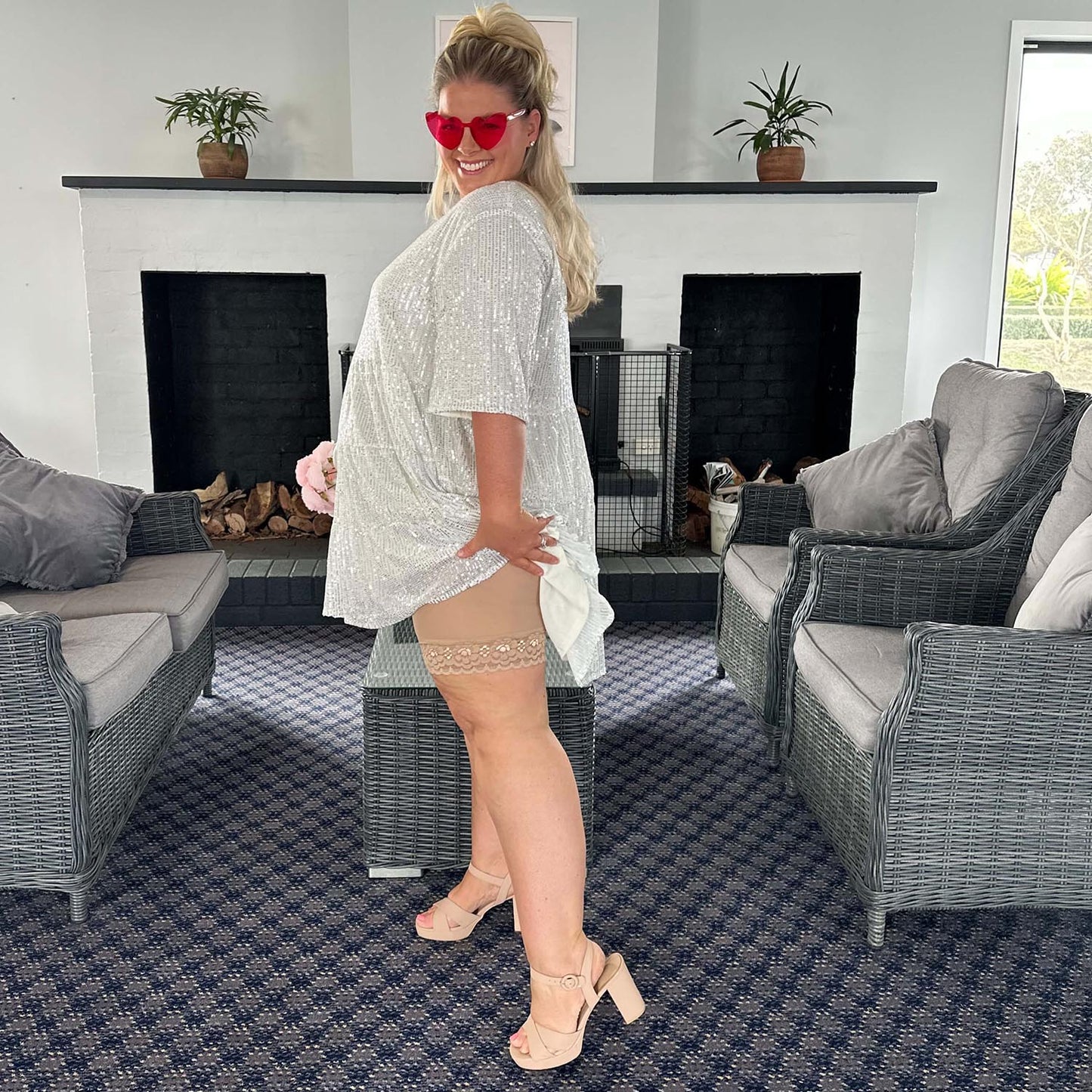 Lace Stay Cool Chub Rub Shorts - Blissful