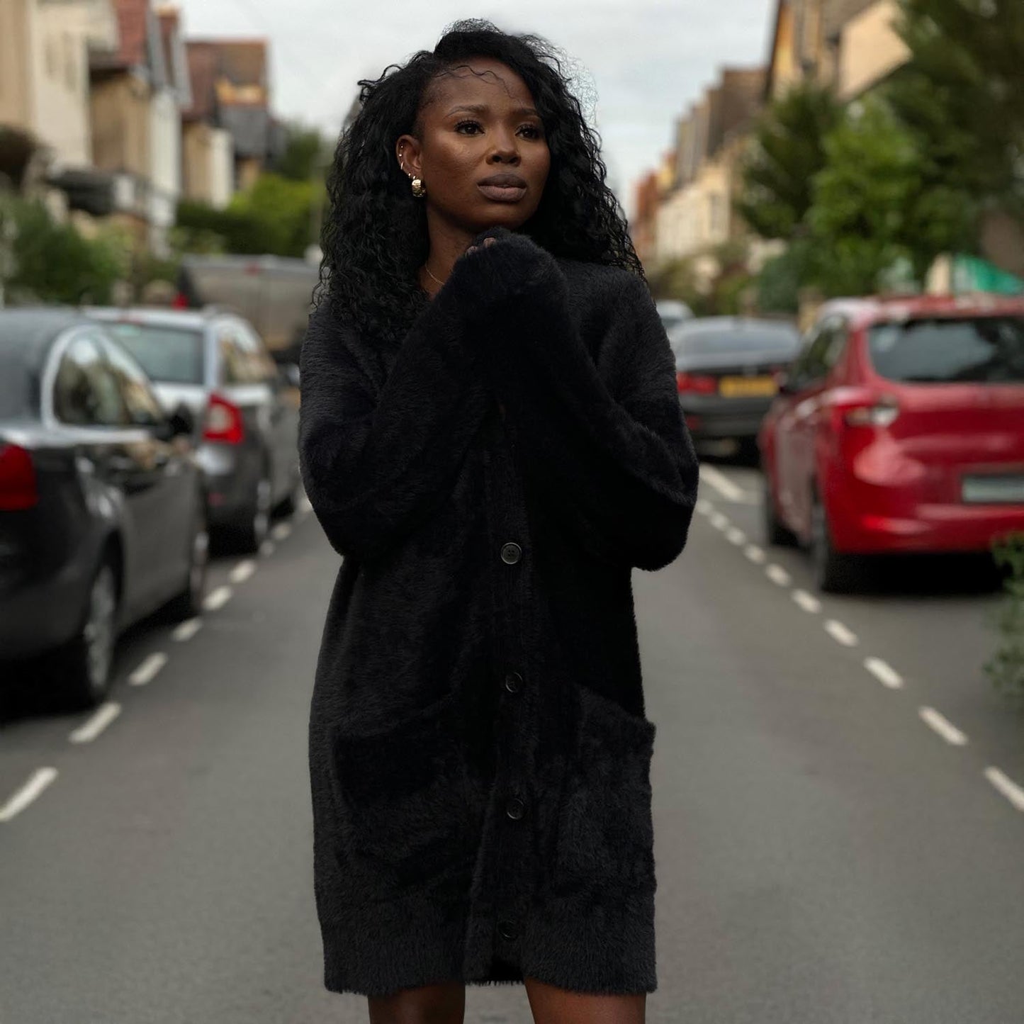 Fluffy Cardigan - Black