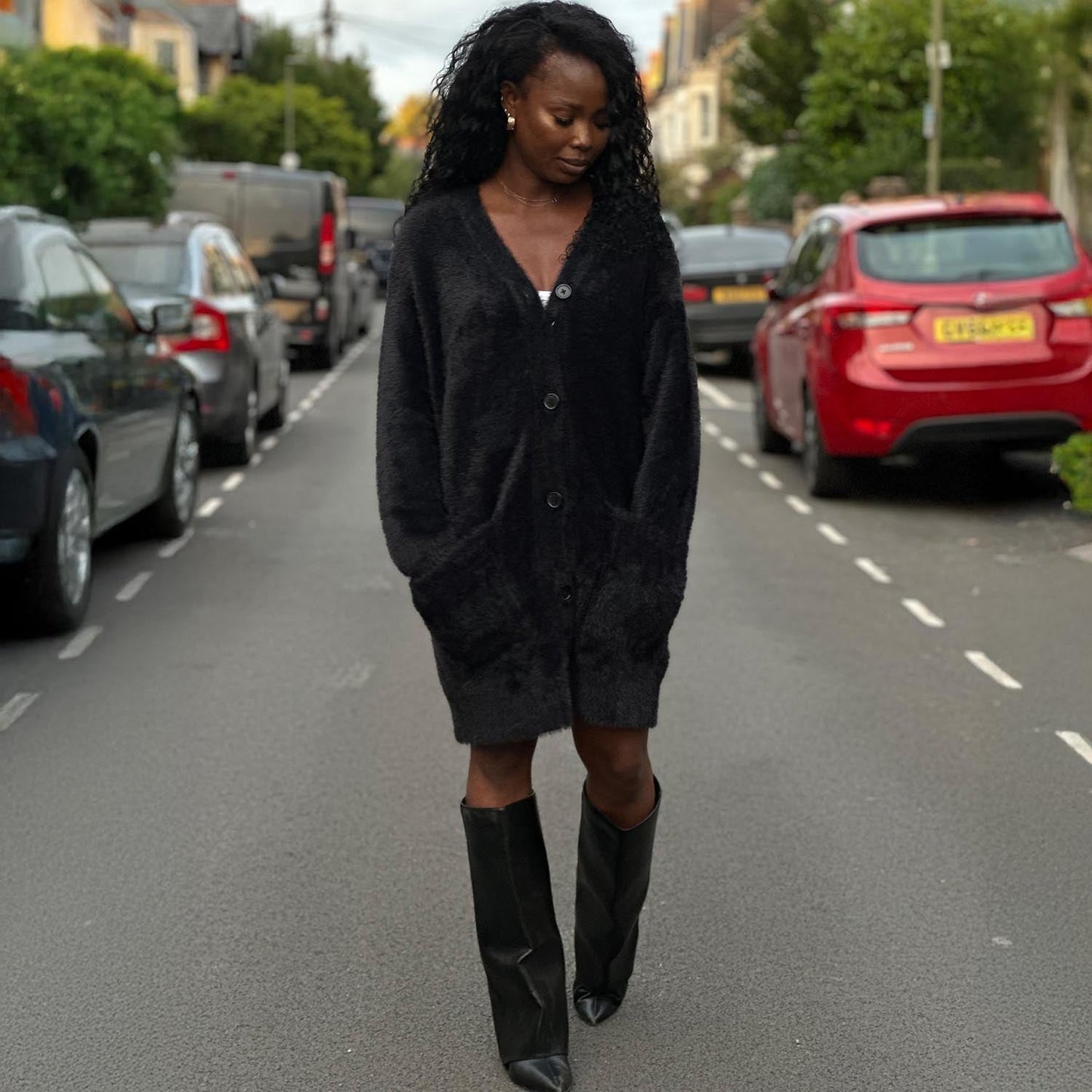 Fluffy Cardigan - Black