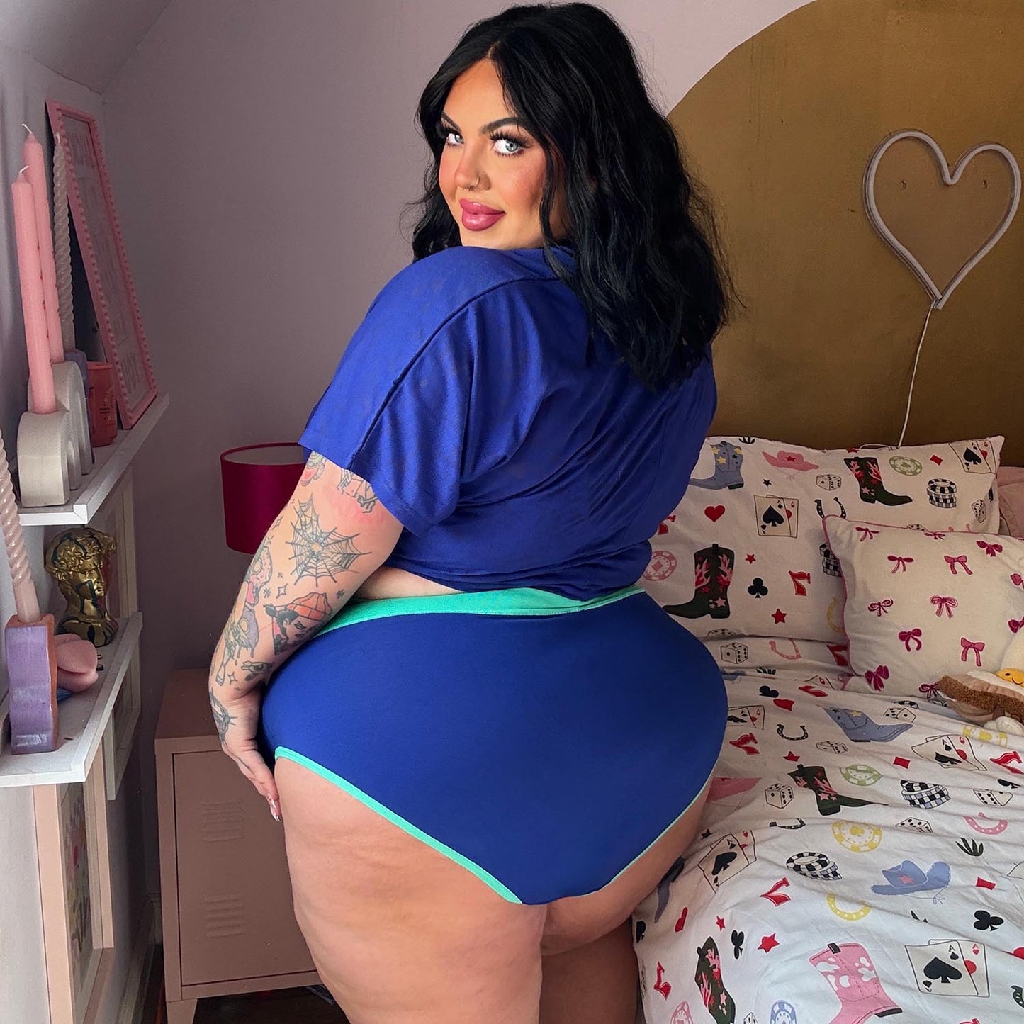 Organic Cotton Full Brief Duo Knickers - Arabesque & Mint