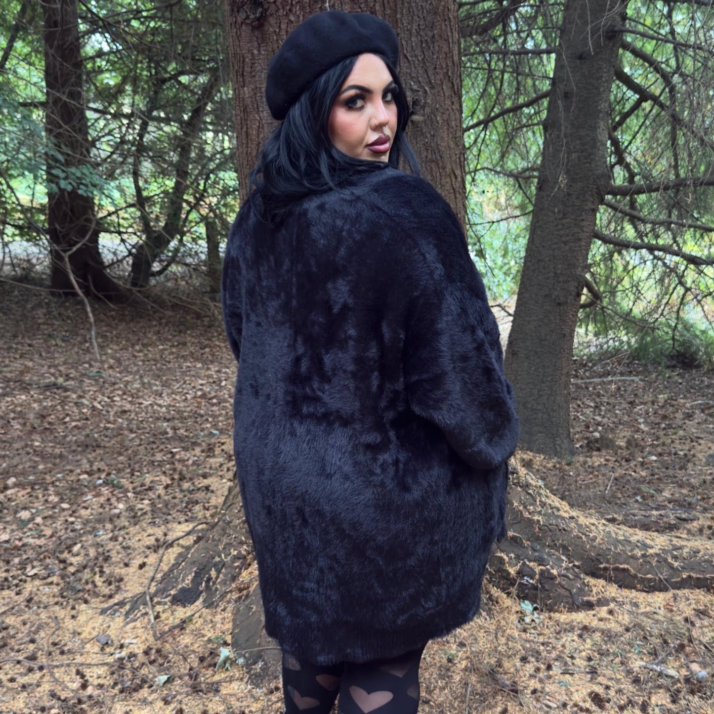 Fluffy Cardigan - Black