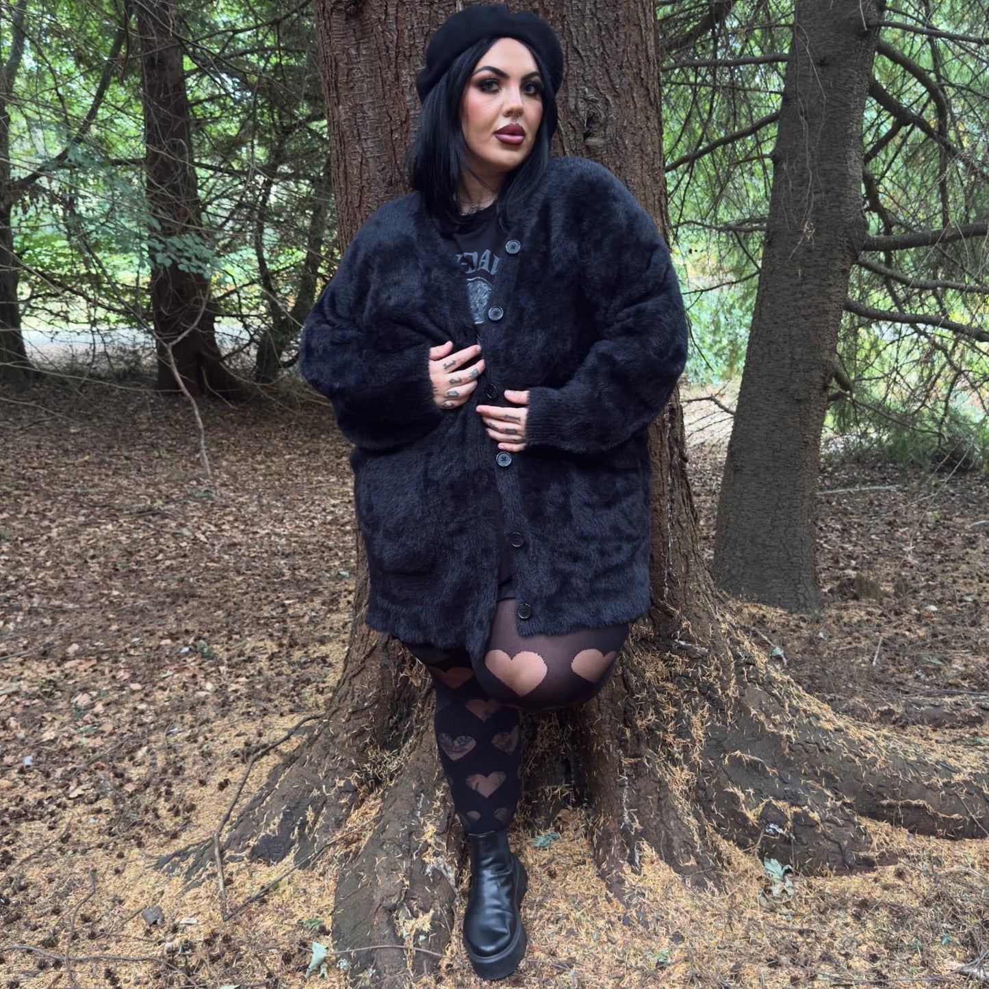 Fluffy Cardigan - Black