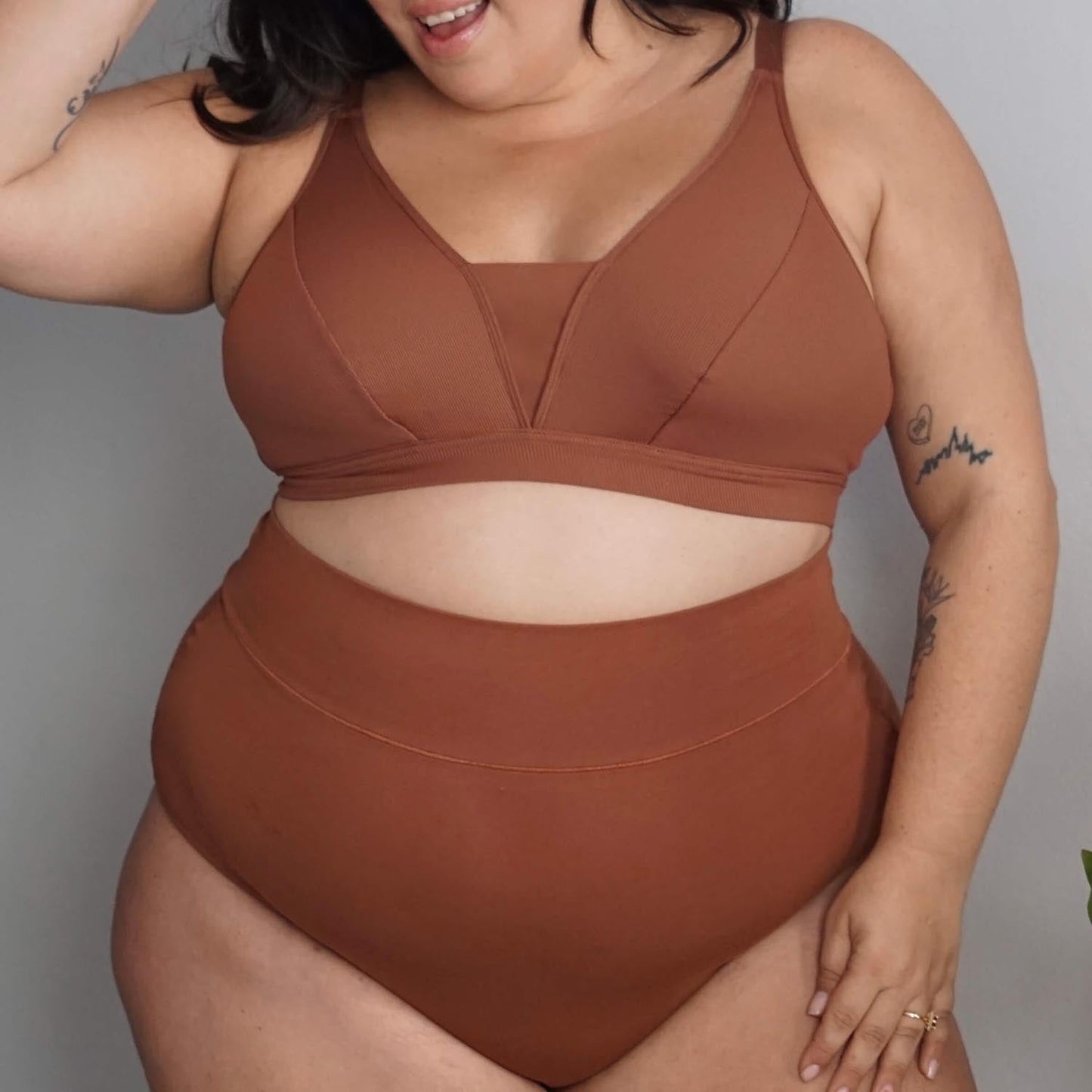 Organic Cotton Super High Waist Knickers - Root Beer