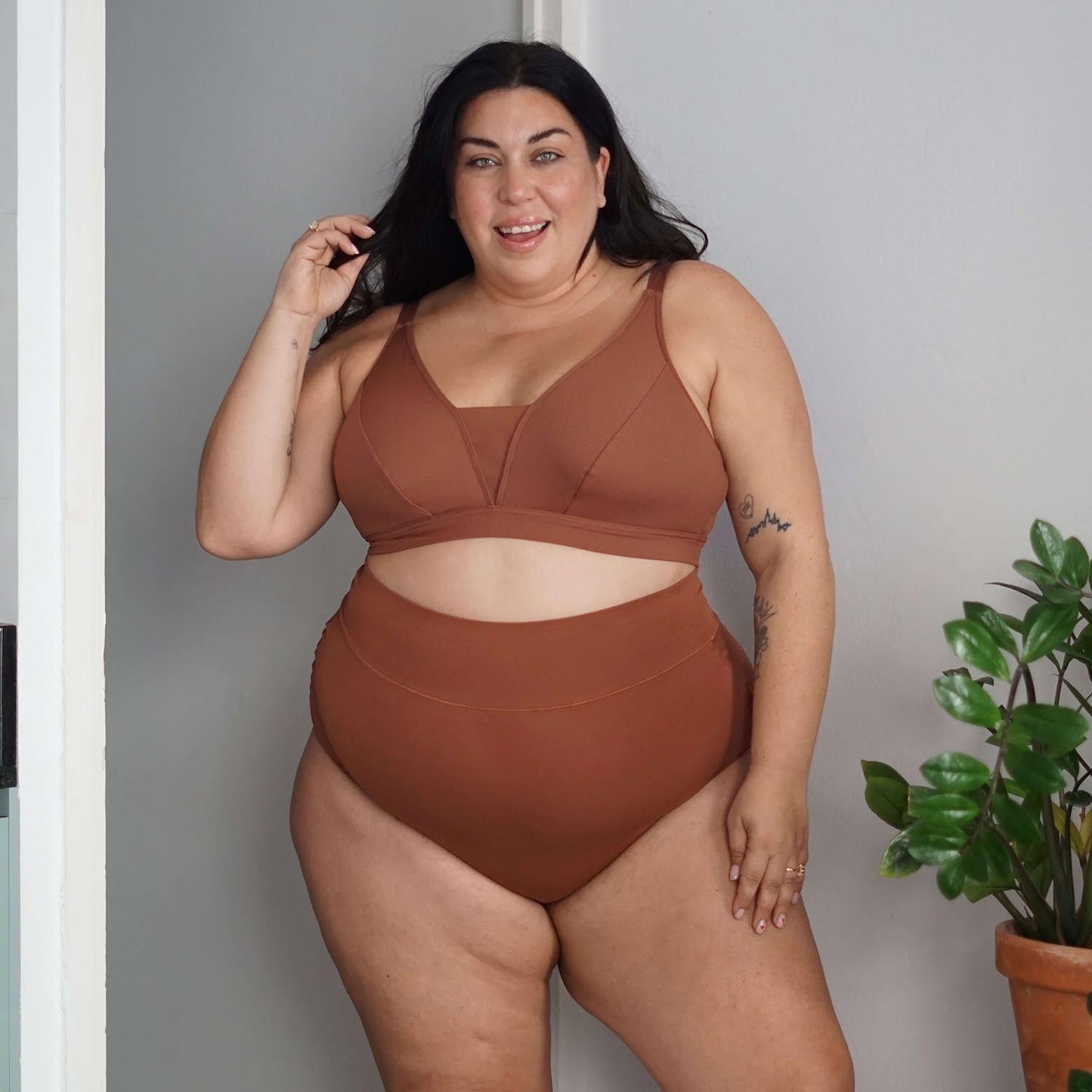 Organic Cotton Super High Waist Knickers - Root Beer