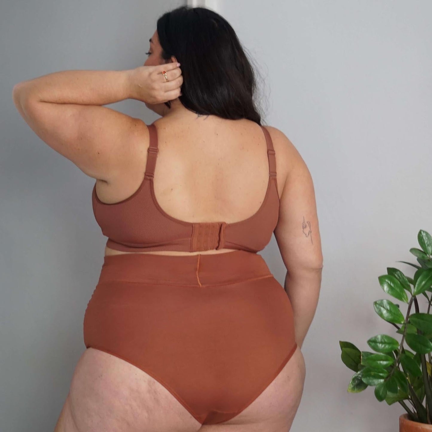 Organic Cotton Super High Waist Knickers - Root Beer