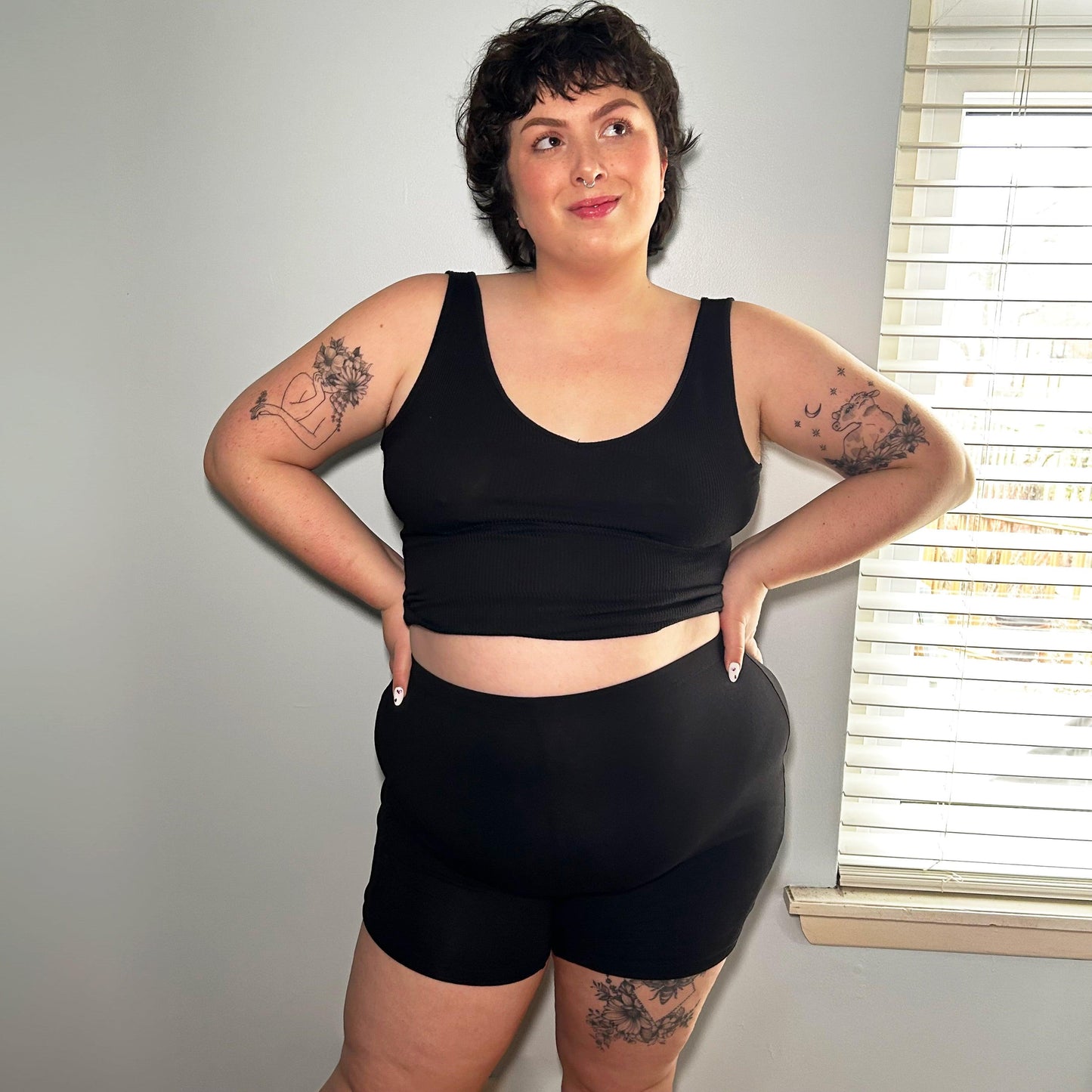 Organic Cotton Femme Boxer Shorts - Black