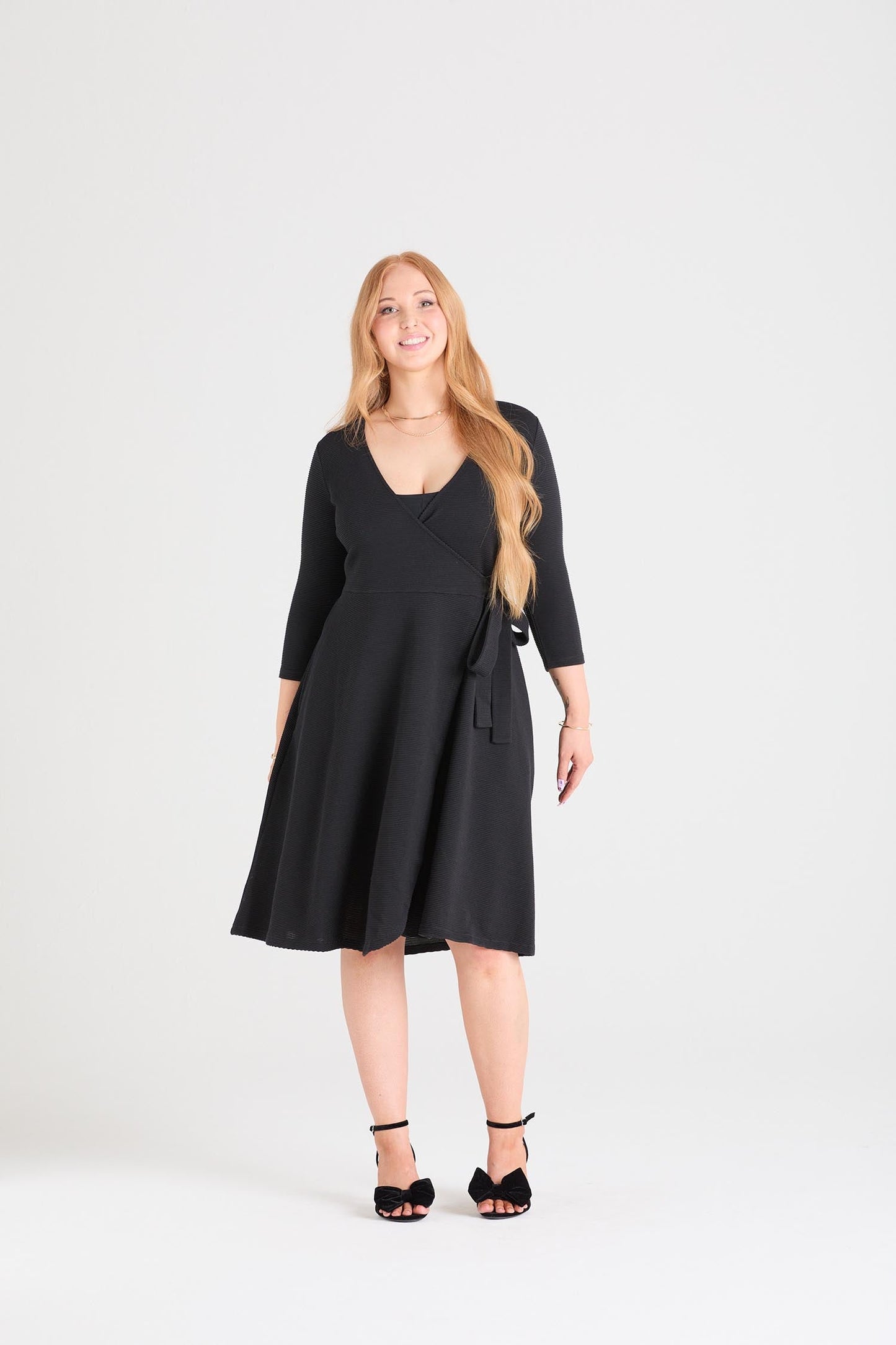 Ottoman Wrap Around Dress - Black