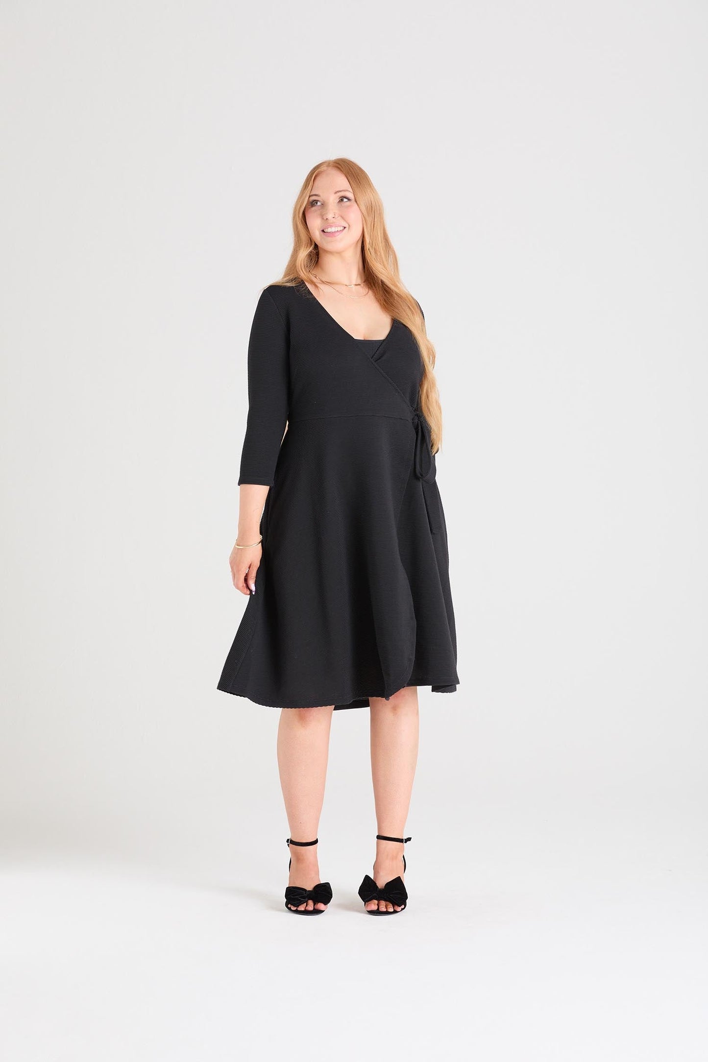 Ottoman Wrap Around Dress - Black