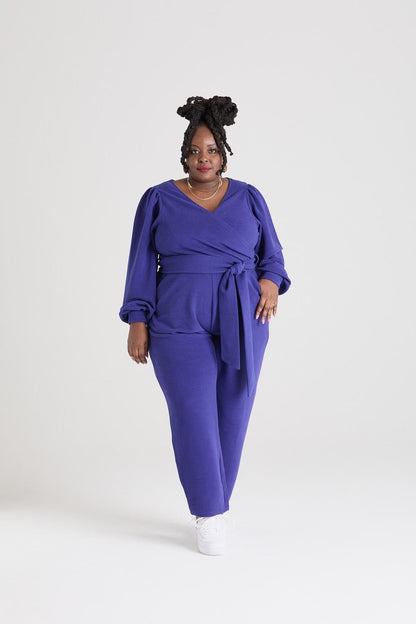 Ottoman Long Sleeve Wrap Jumpsuit - Aretha