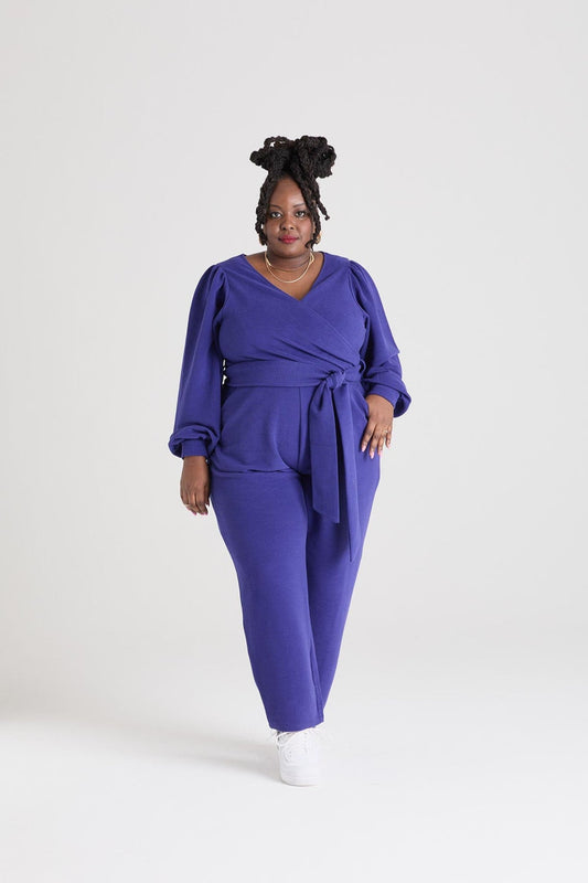 Ottoman Long Sleeve Wrap Jumpsuit - Aretha