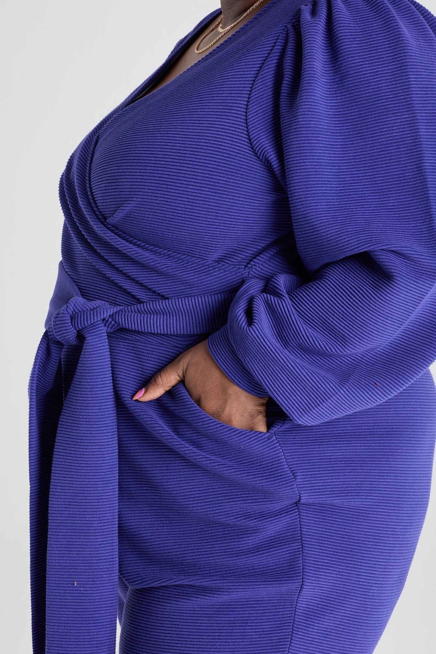 Ottoman Long Sleeve Wrap Jumpsuit - Aretha