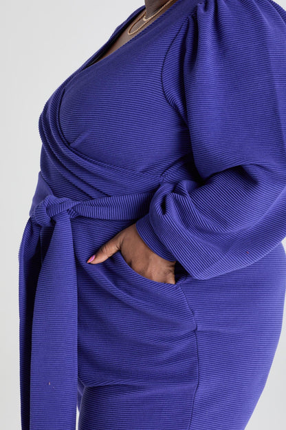 Ottoman Long Sleeve Wrap Jumpsuit - Aretha