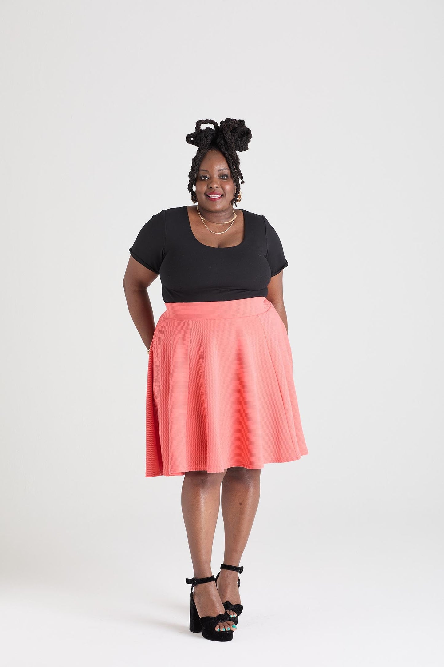 Ottoman Flare Skirt - Spiced Coral