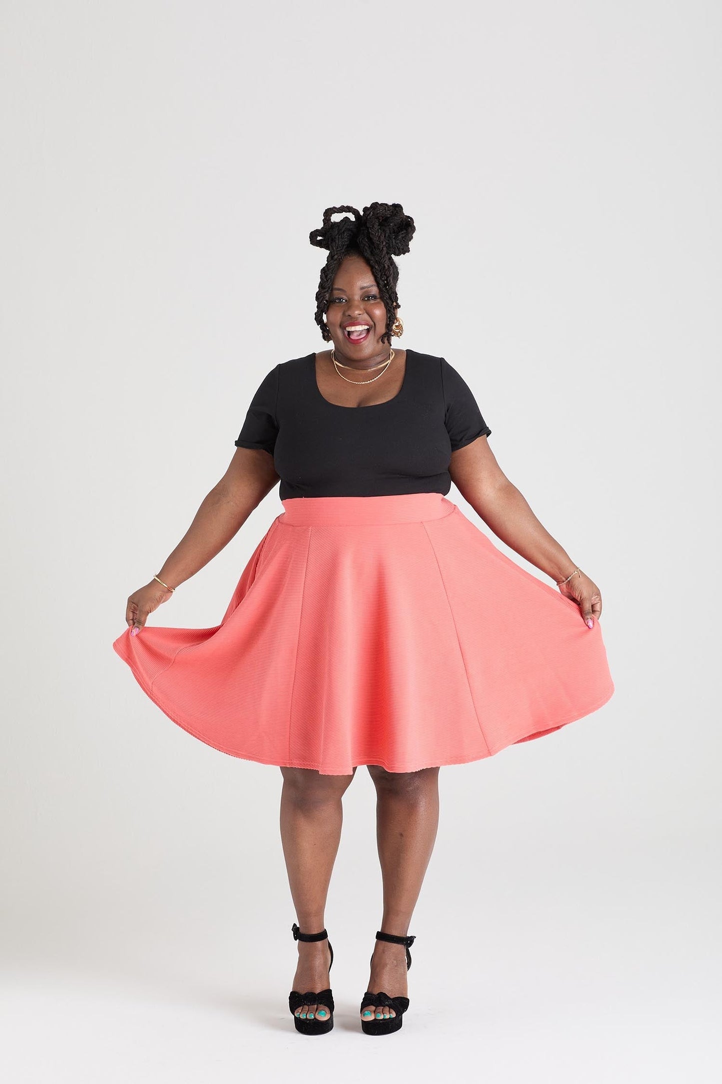 Ottoman Flare Skirt - Spiced Coral