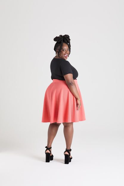 Ottoman Flare Skirt - Spiced Coral