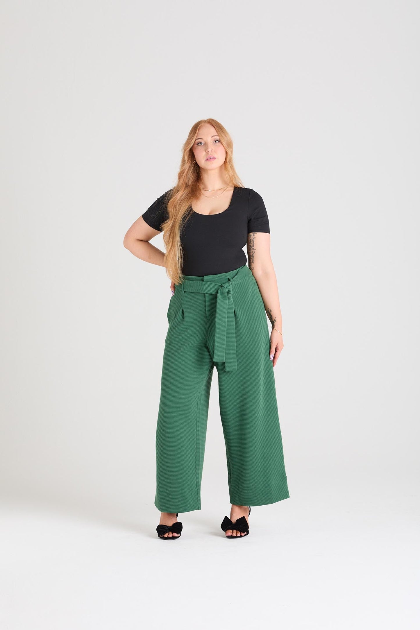 Ottoman Wide Leg Tailored Trousers  - Petit Pois