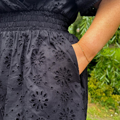 Broderie Anglaise Playsuit - Black
