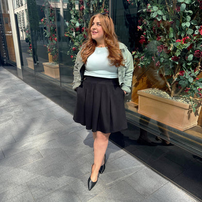 Petal Pleated Skirt - Black