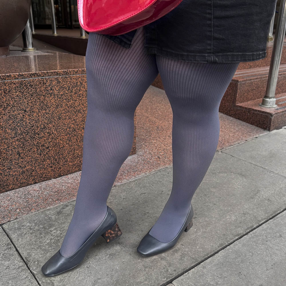 Ionic Ribbed Tights - Slate