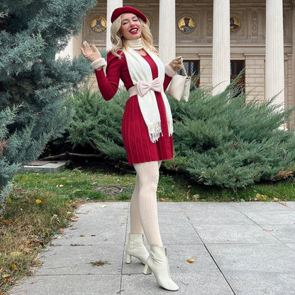 Grannies Cable Knit Wool Tights V2 - Oatmeal