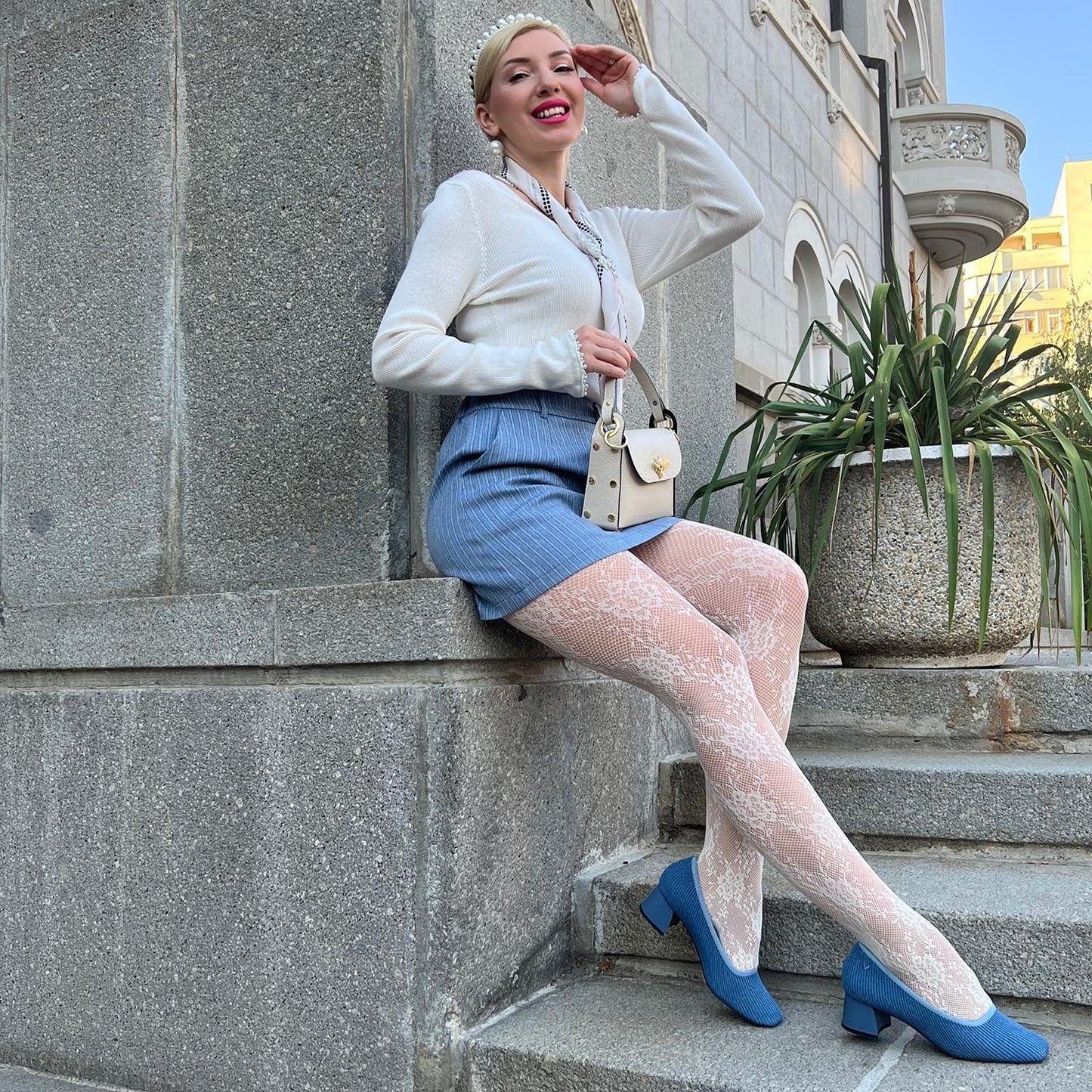 Hot Patootie Fishnets - Ivory