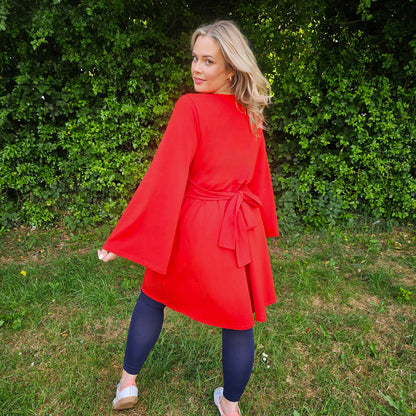 Bell Sleeve Mini Dress - Sangria