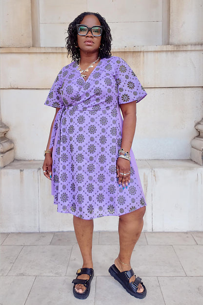 Broderie Anglaise Wrap Dress - Cassis de Violet