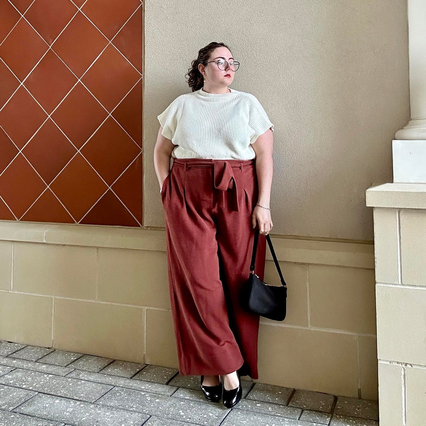 Ottoman Wide Leg Tailored Trousers - Cinnamon